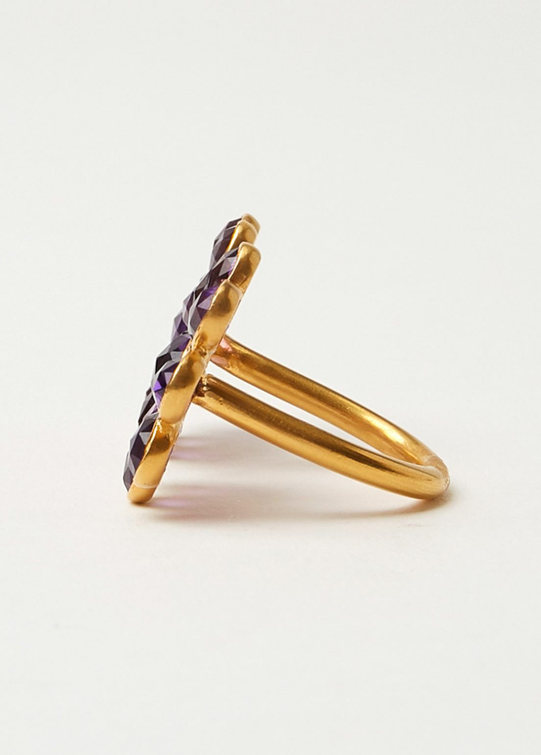 Amethyst Double Flower Open Ring | Pasand by ne Quittez pas | パサンドバイヌキテパ