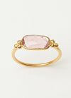 Rubellite Tourmaline Stone and Gold Bead Ring