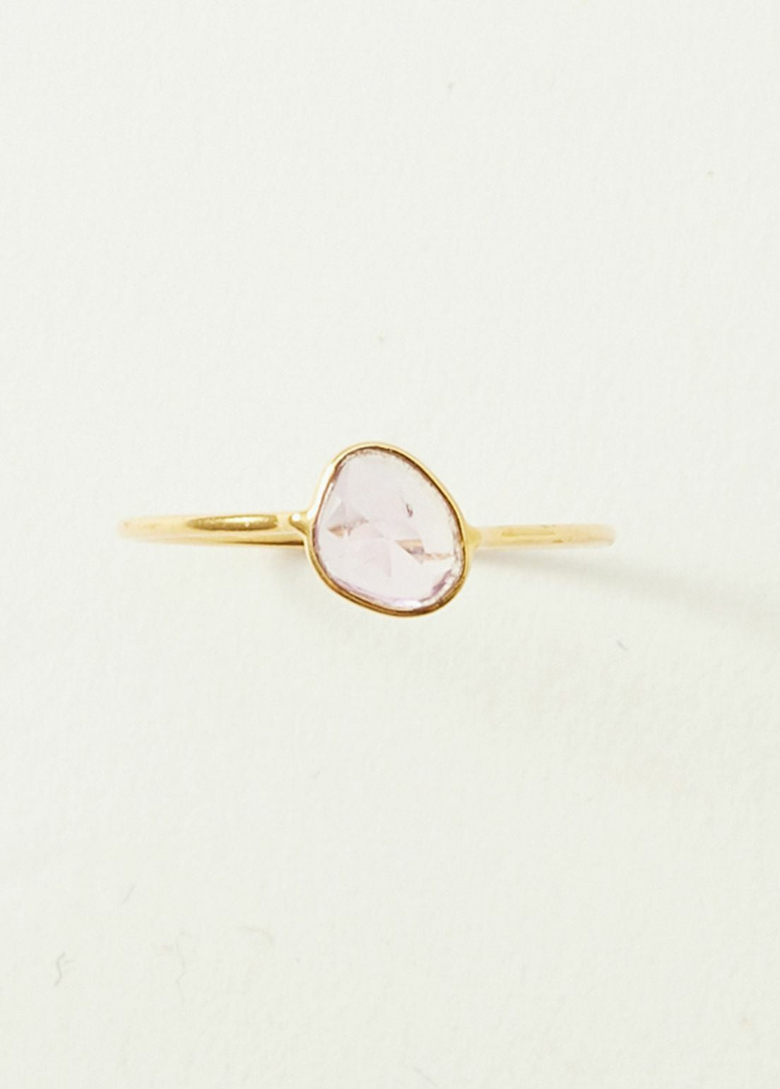 Pink Sapphire Slice Stone Bezel Ring