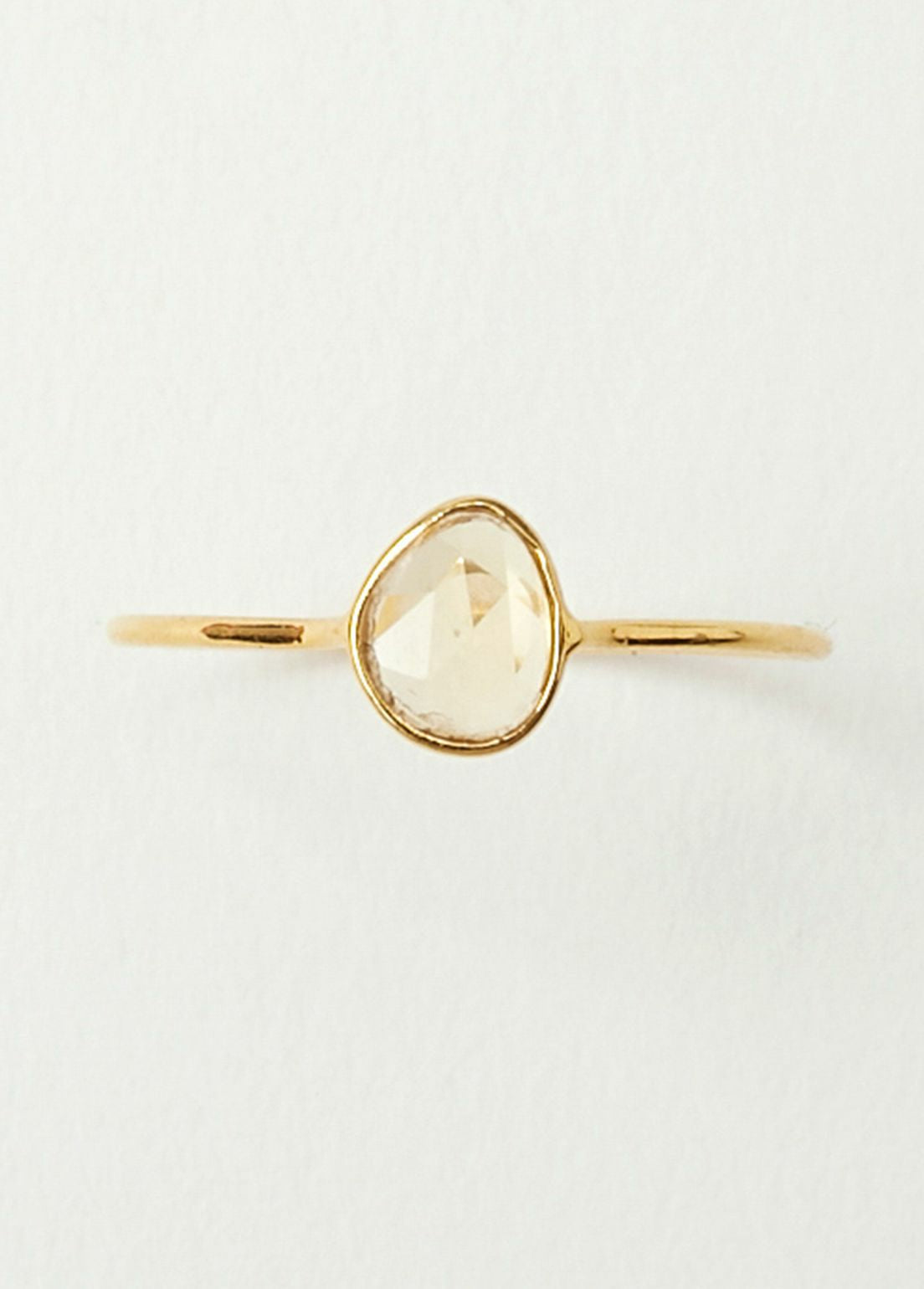 Yellow Sapphire Slice Stone Bezel Ring