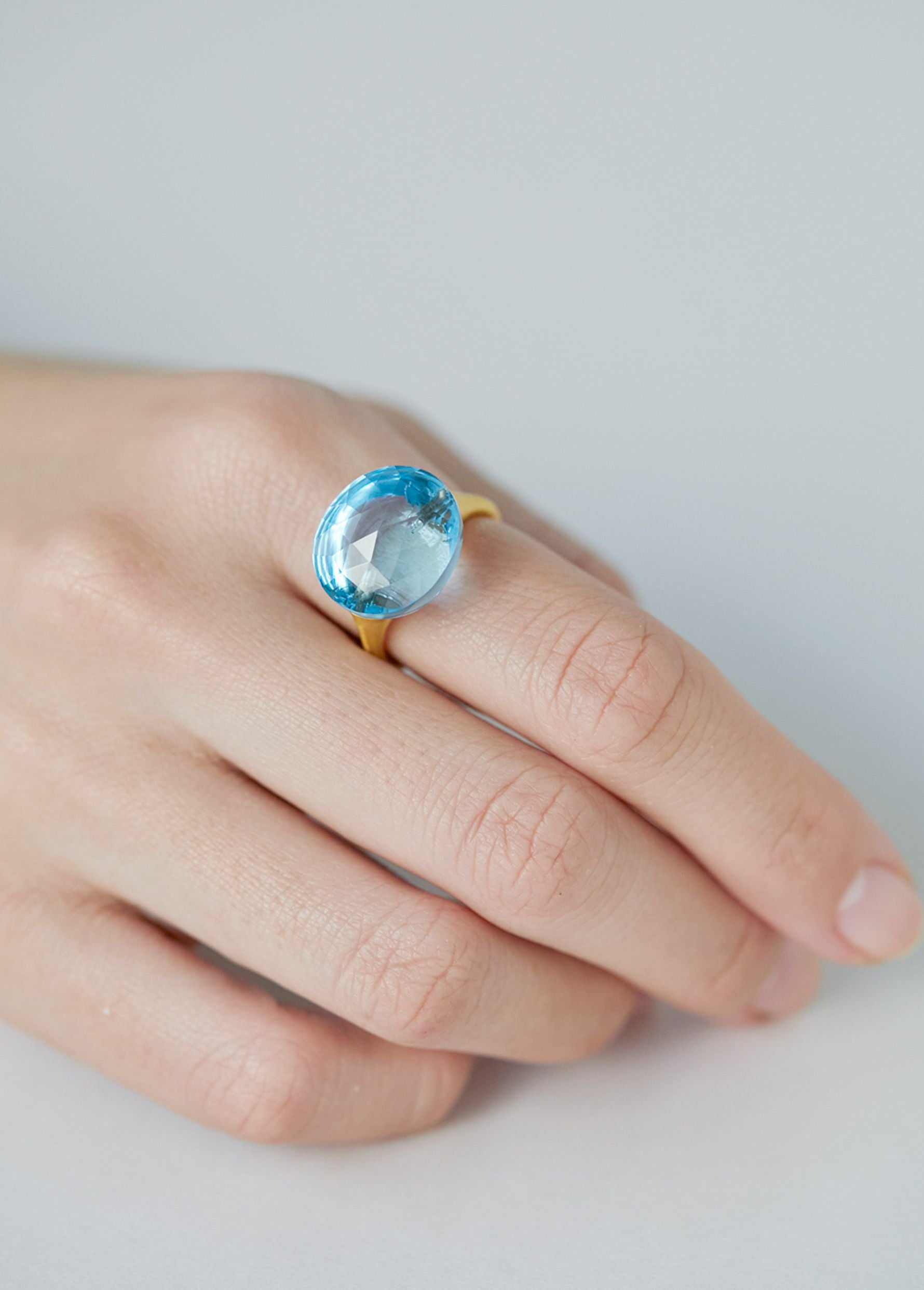 Nailed Blue Topaz Ring