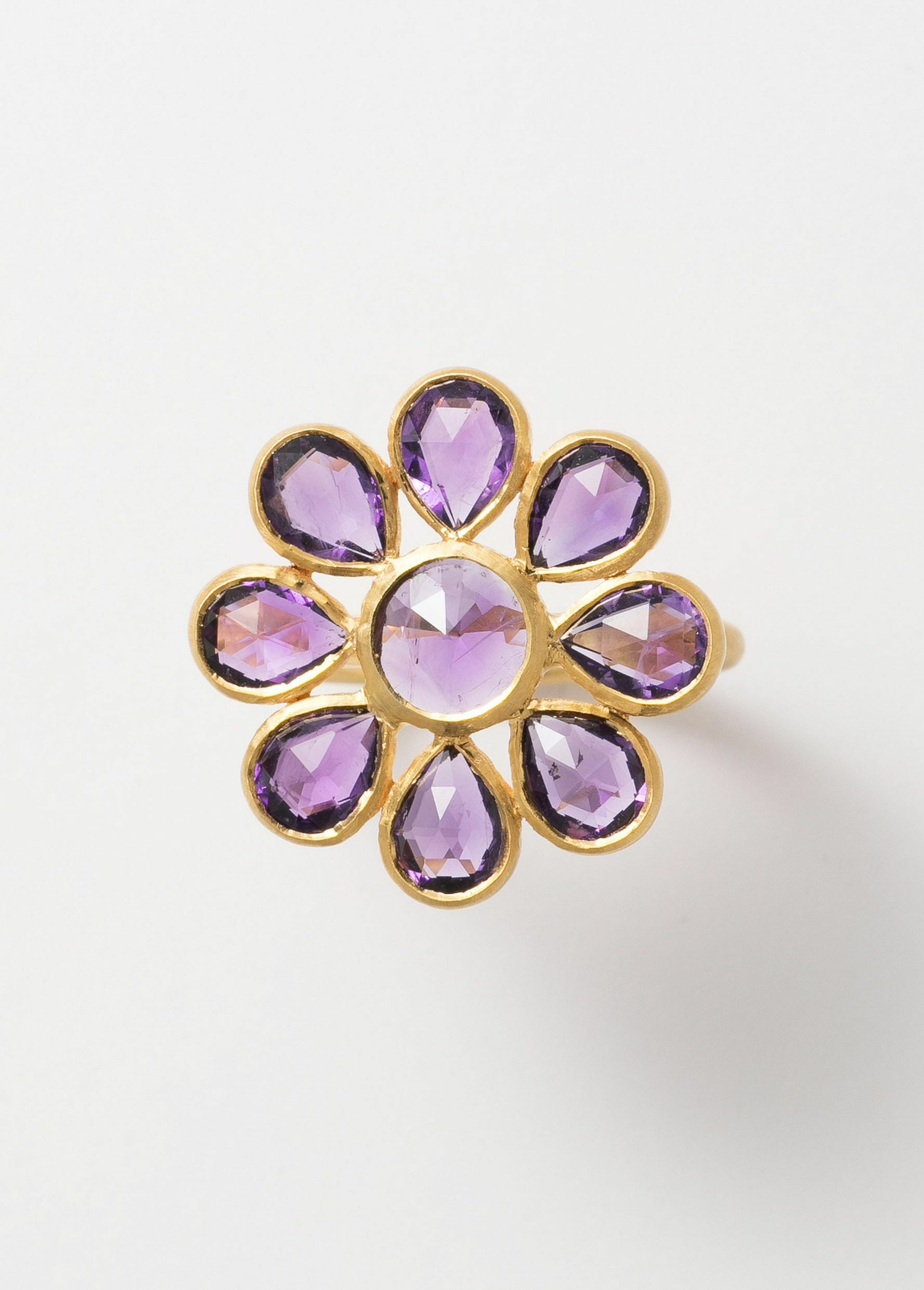 Amethyst Big Flower Ring：#9