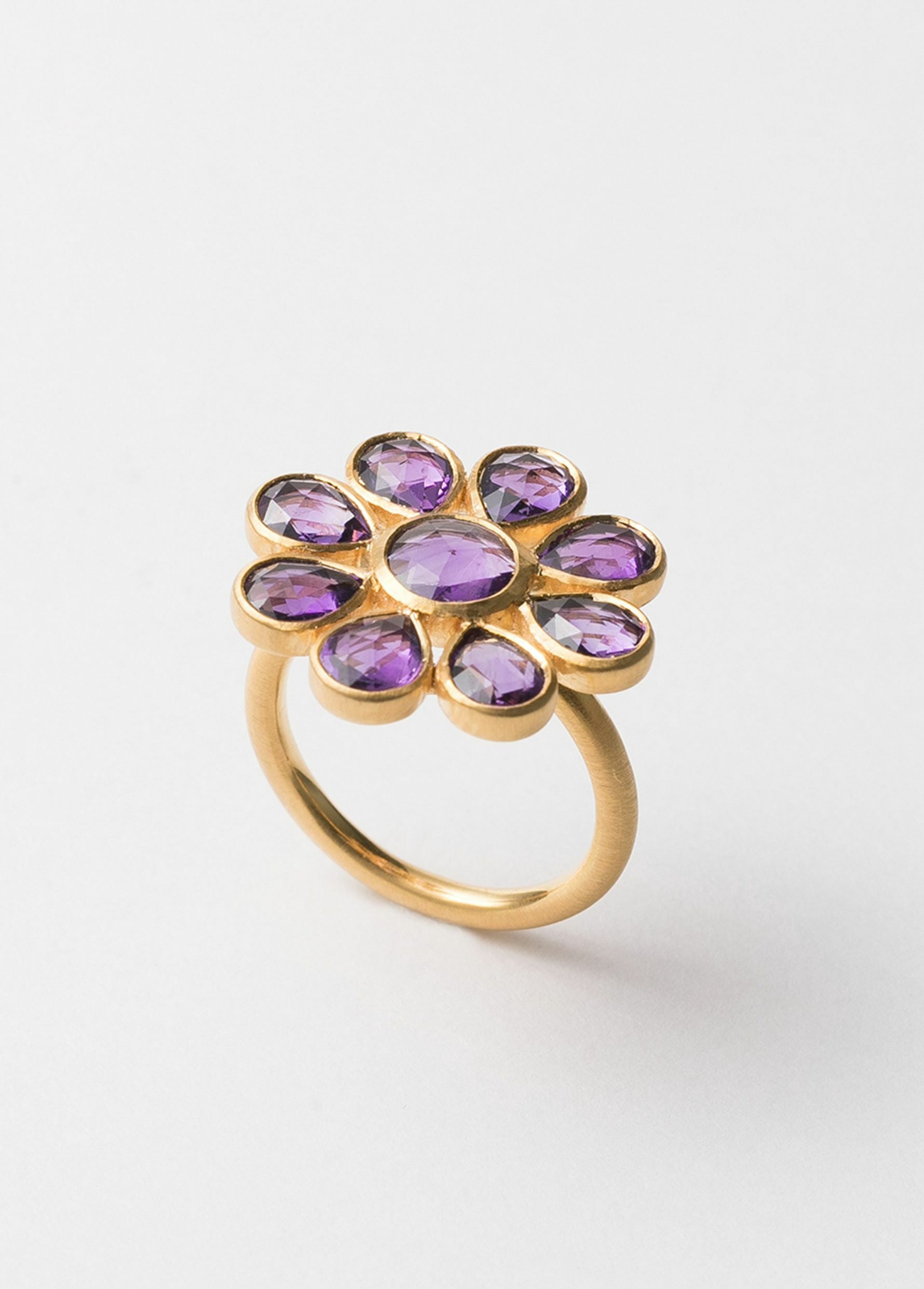 Amethyst Big Flower Ring：#9