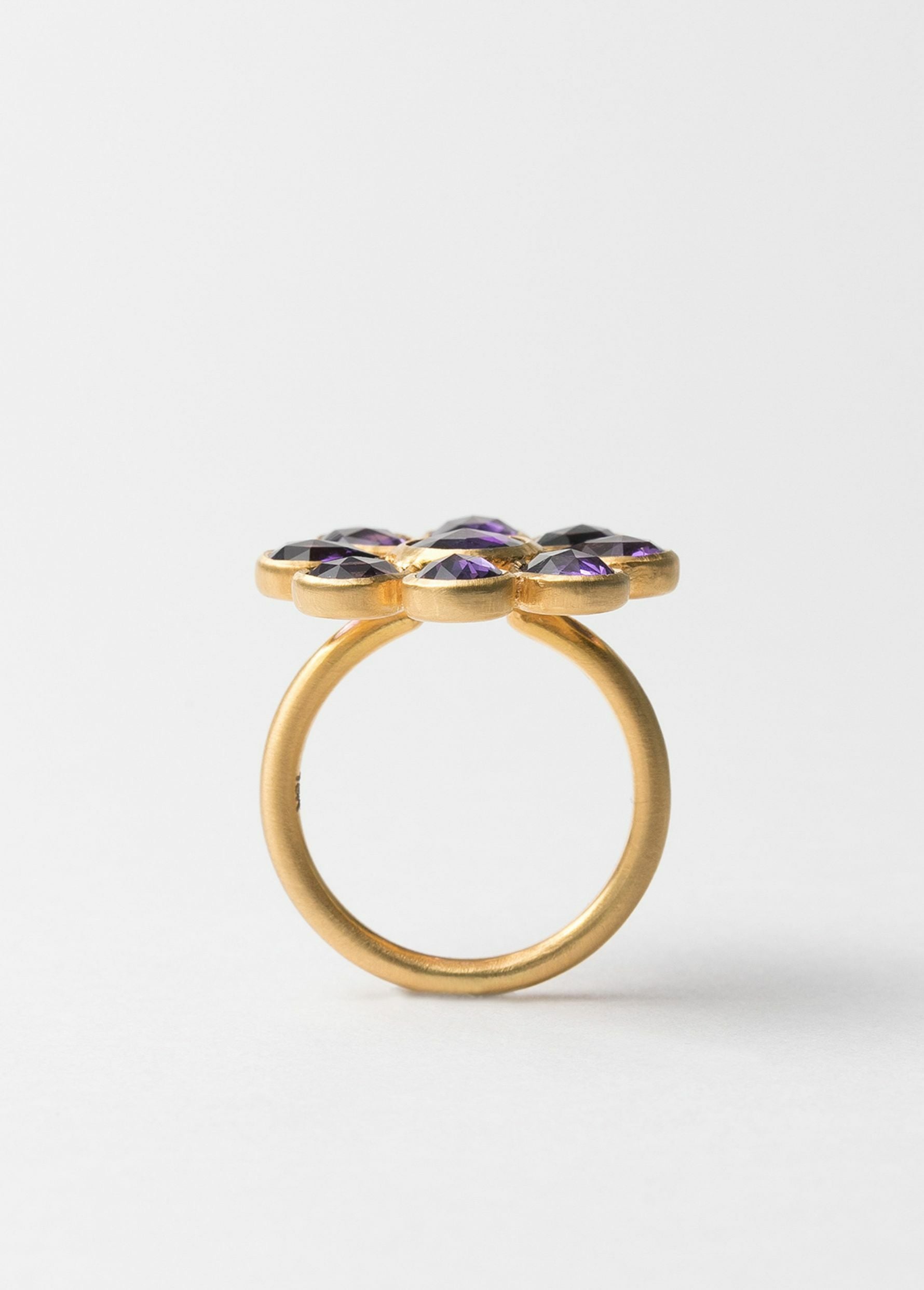 Amethyst Big Flower Ring：#9