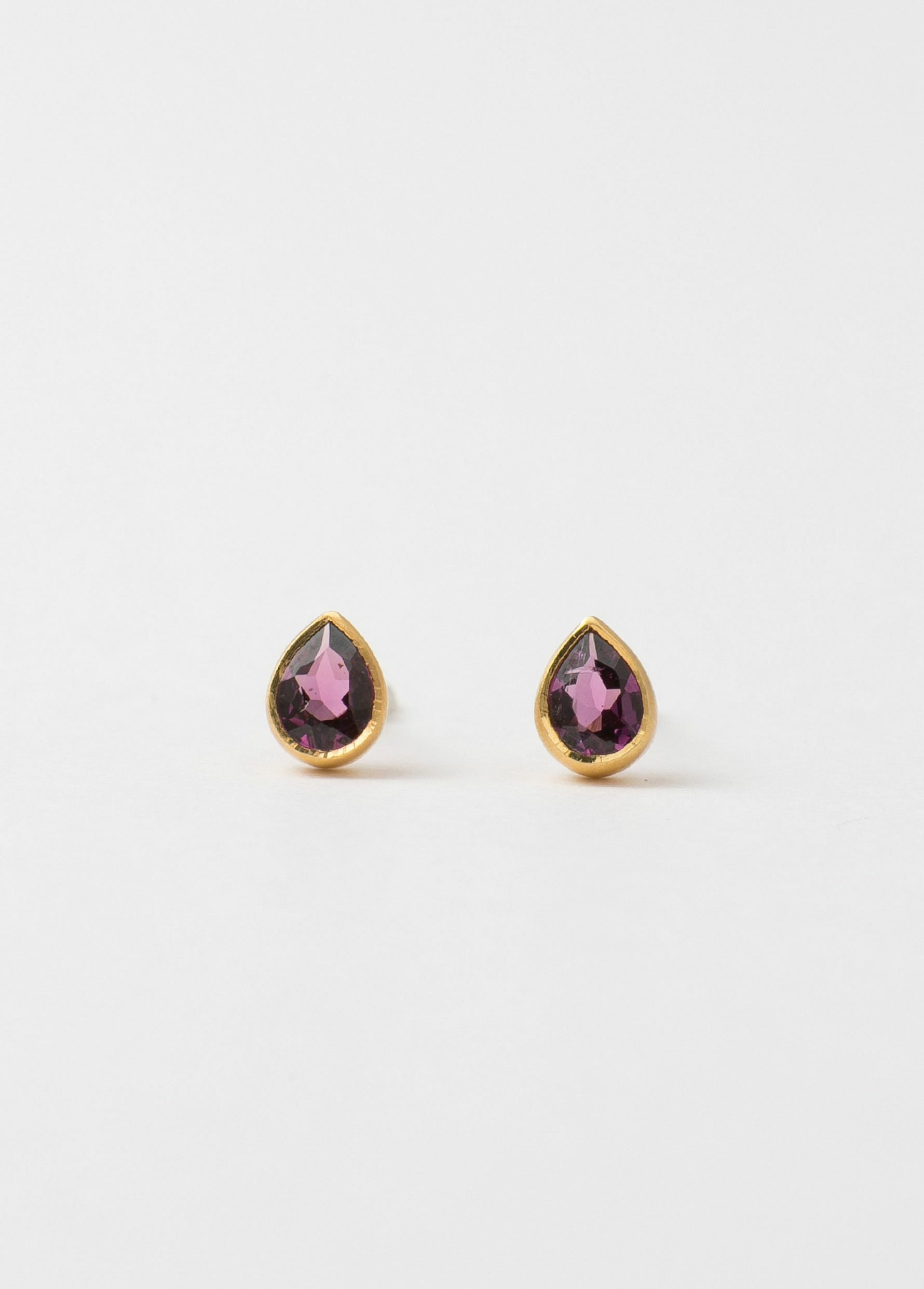 Garnet Teardrop Stud