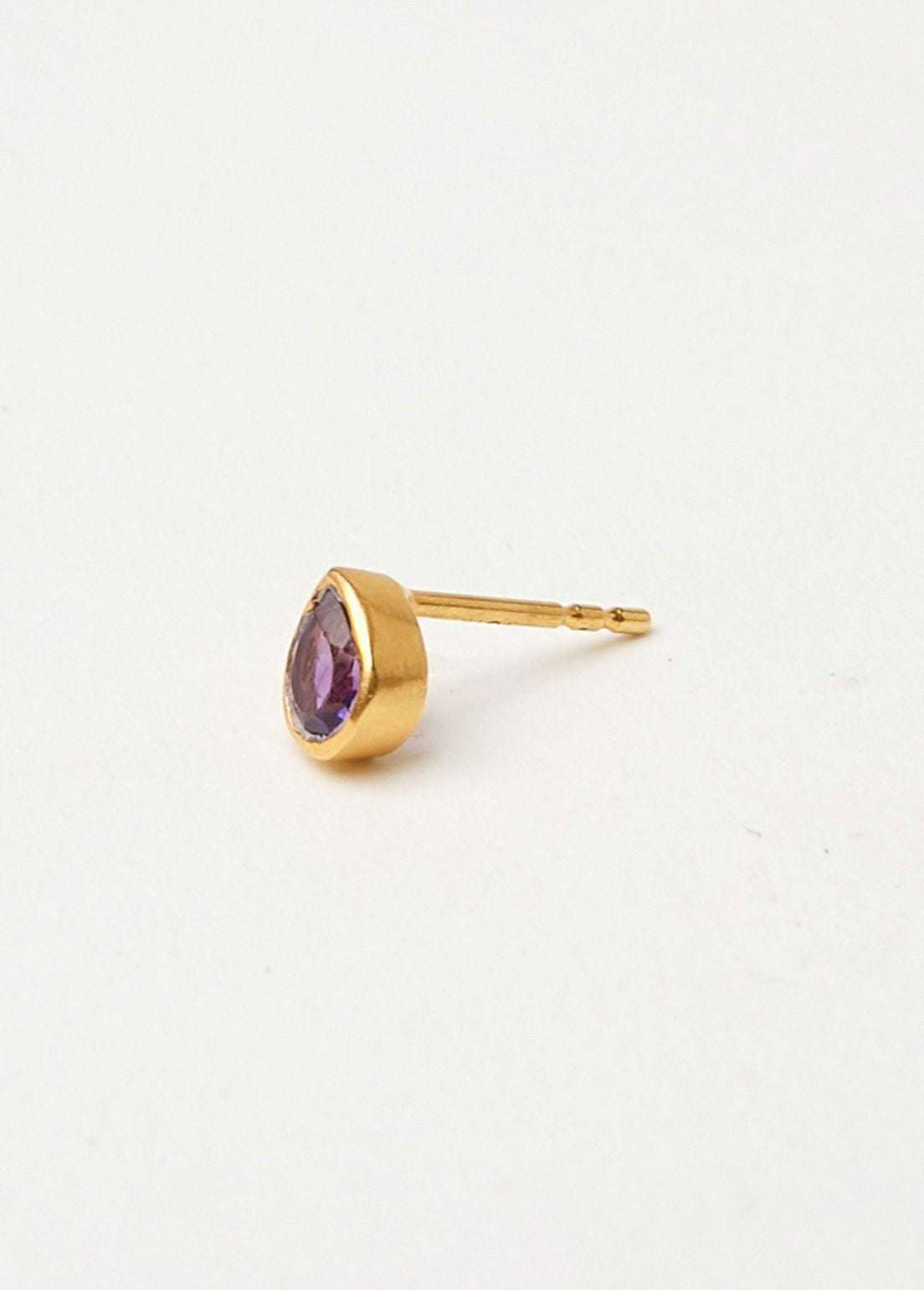 Amethyst Teardrop Pierce