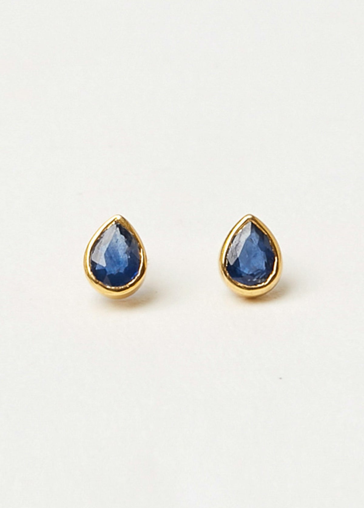 Blue Sapphire Teardrop Pierce