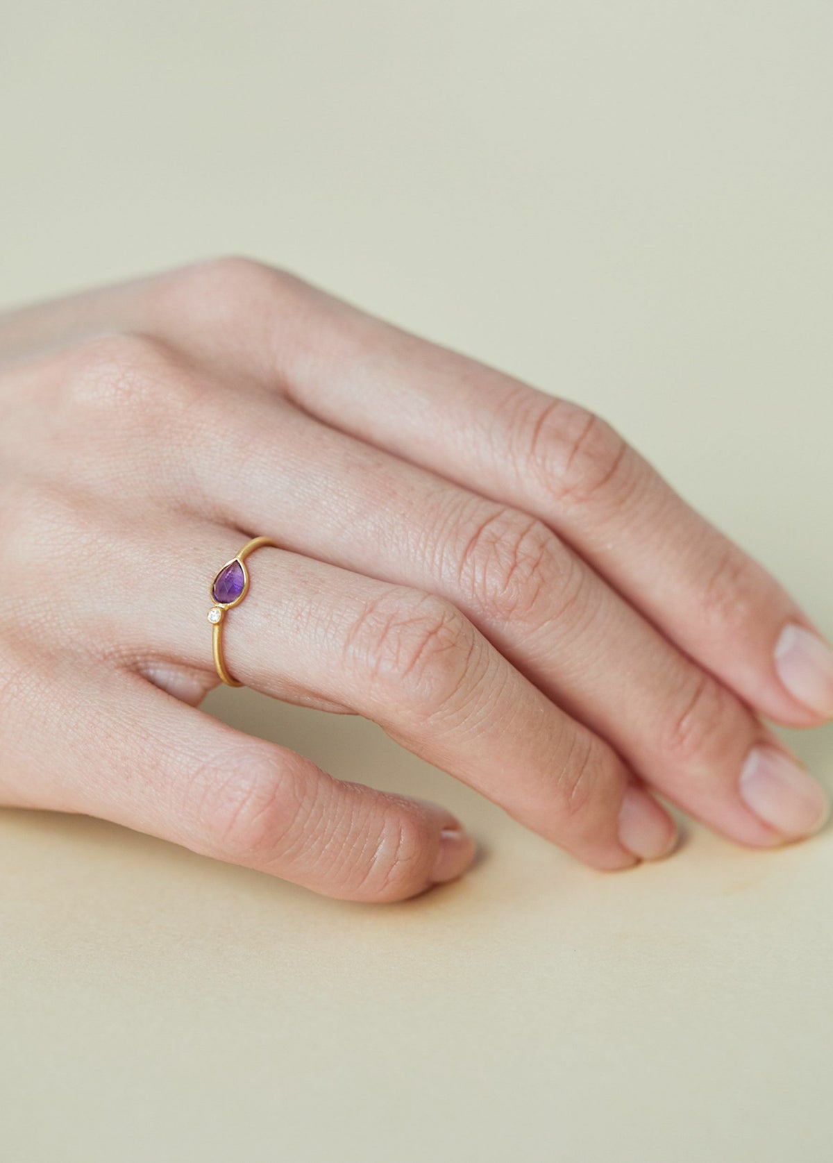 Amethyst Teardrop Ring