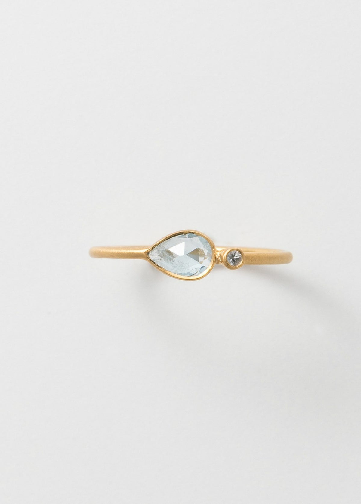 Aquamarine Teardrop Ring