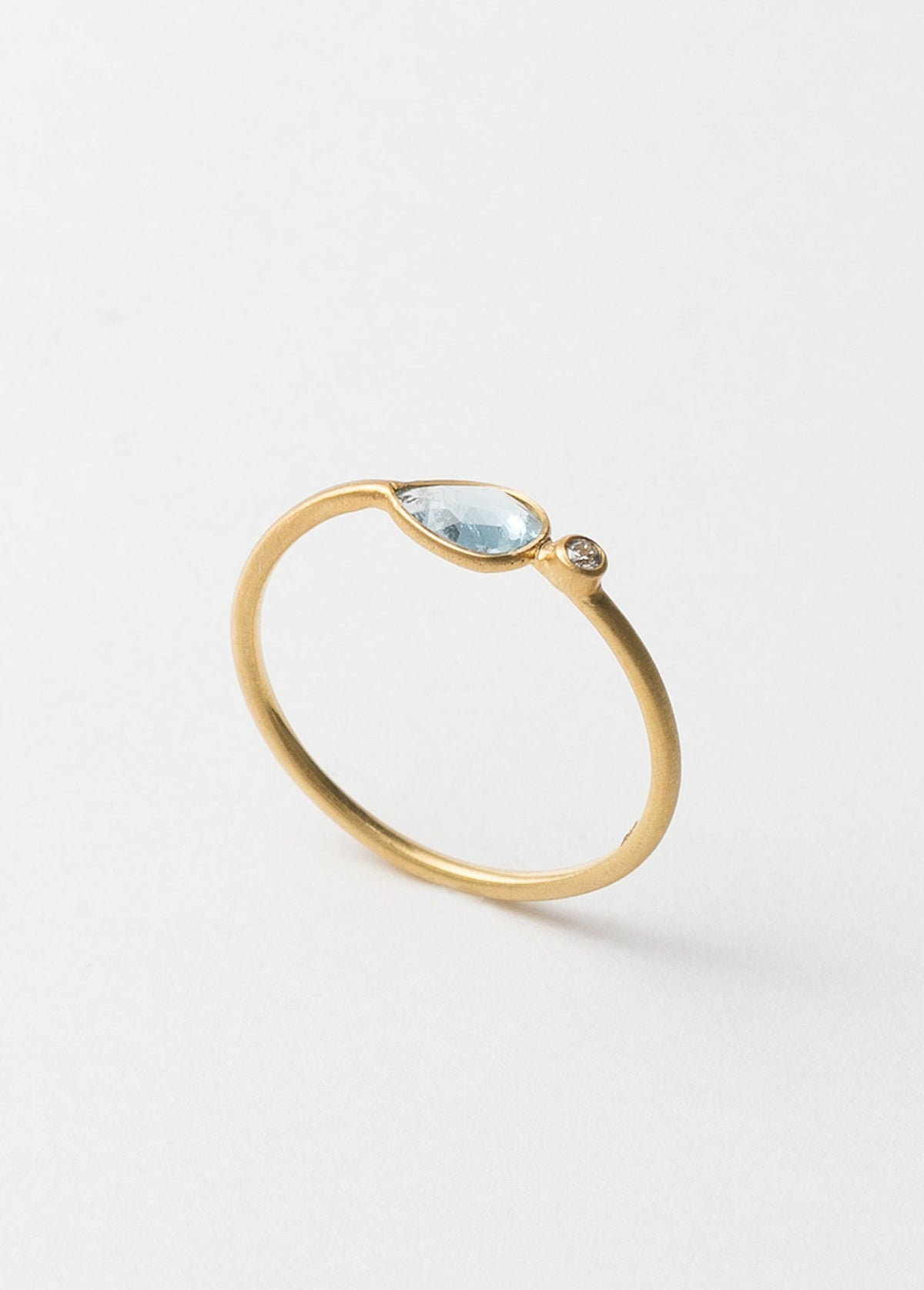 Aquamarine Teardrop Ring