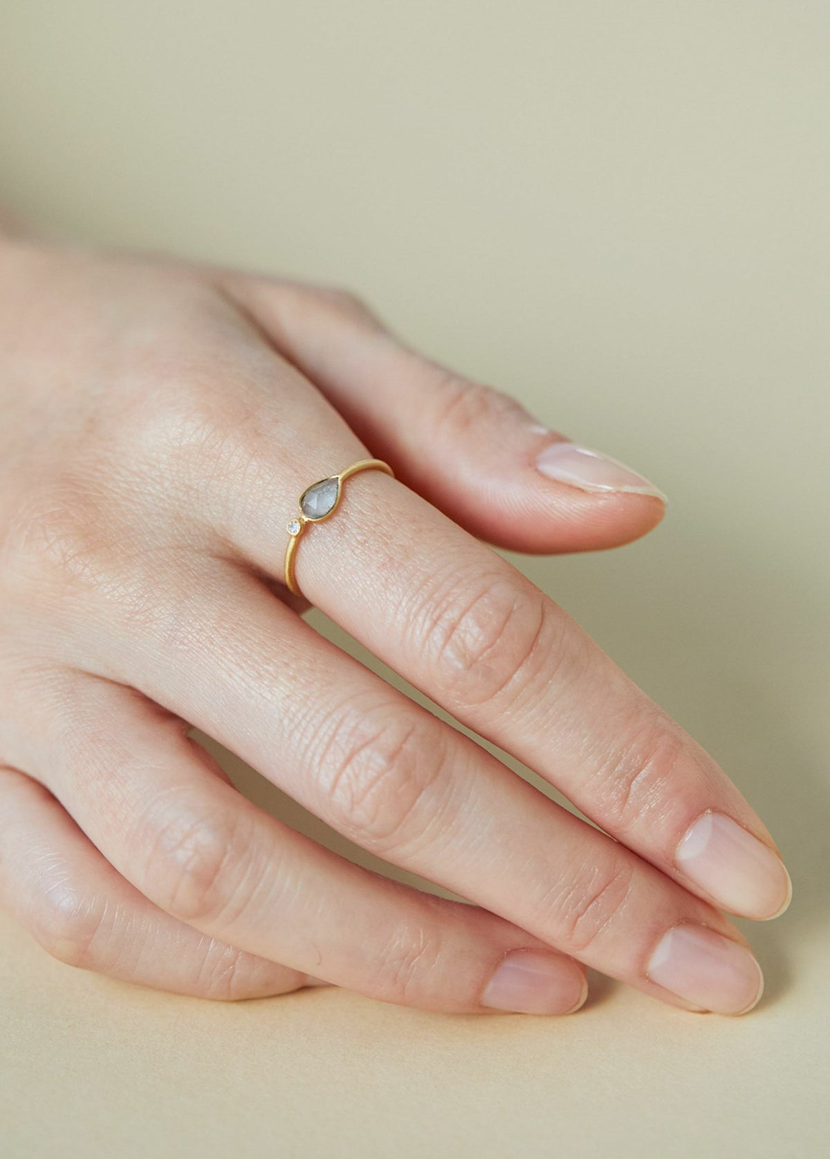 Aquamarine Teardrop Ring