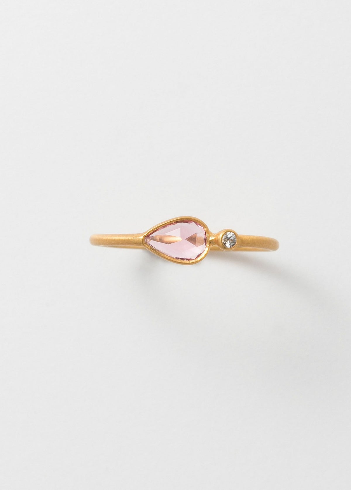 Pink Tourmaline Teardrop Ring