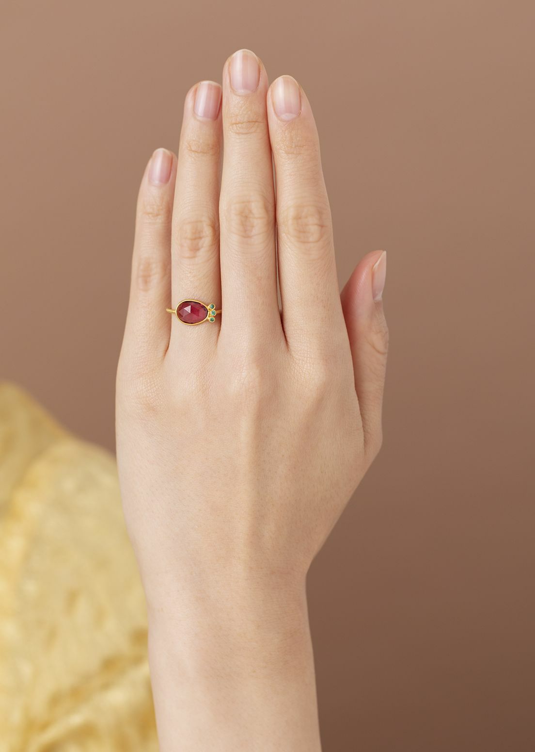 Organic Slice Bezel Ring