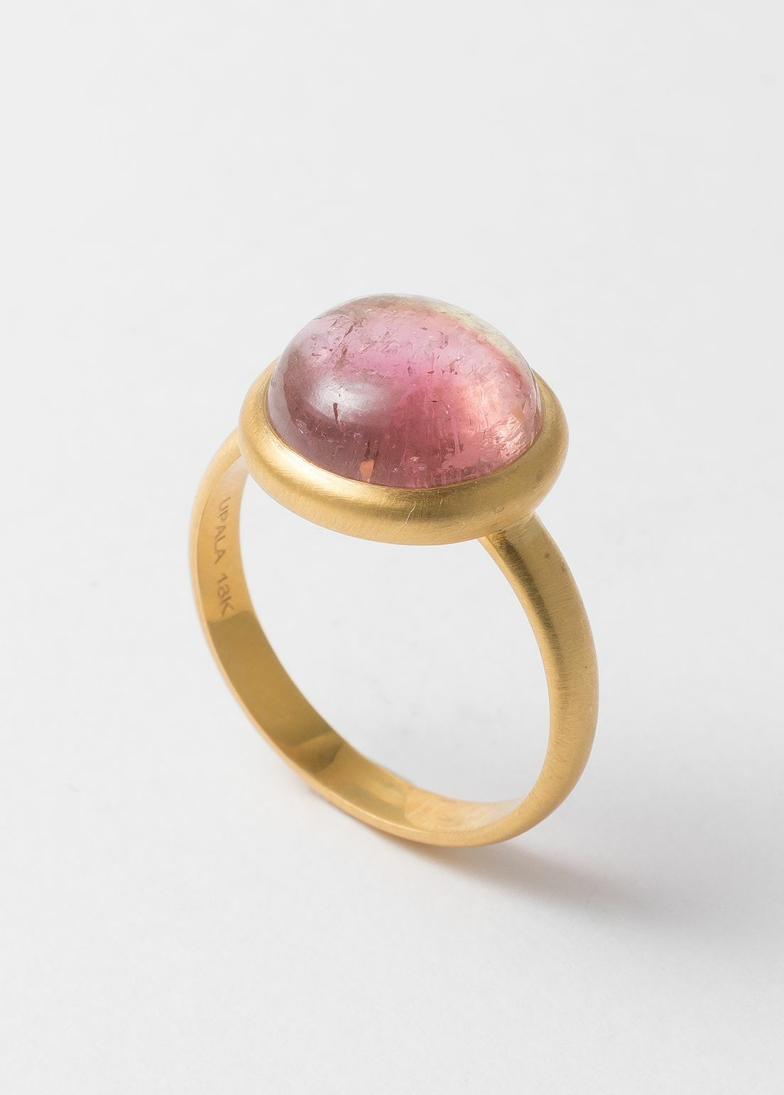 Watermelon Tourmaline Cabochon Ring