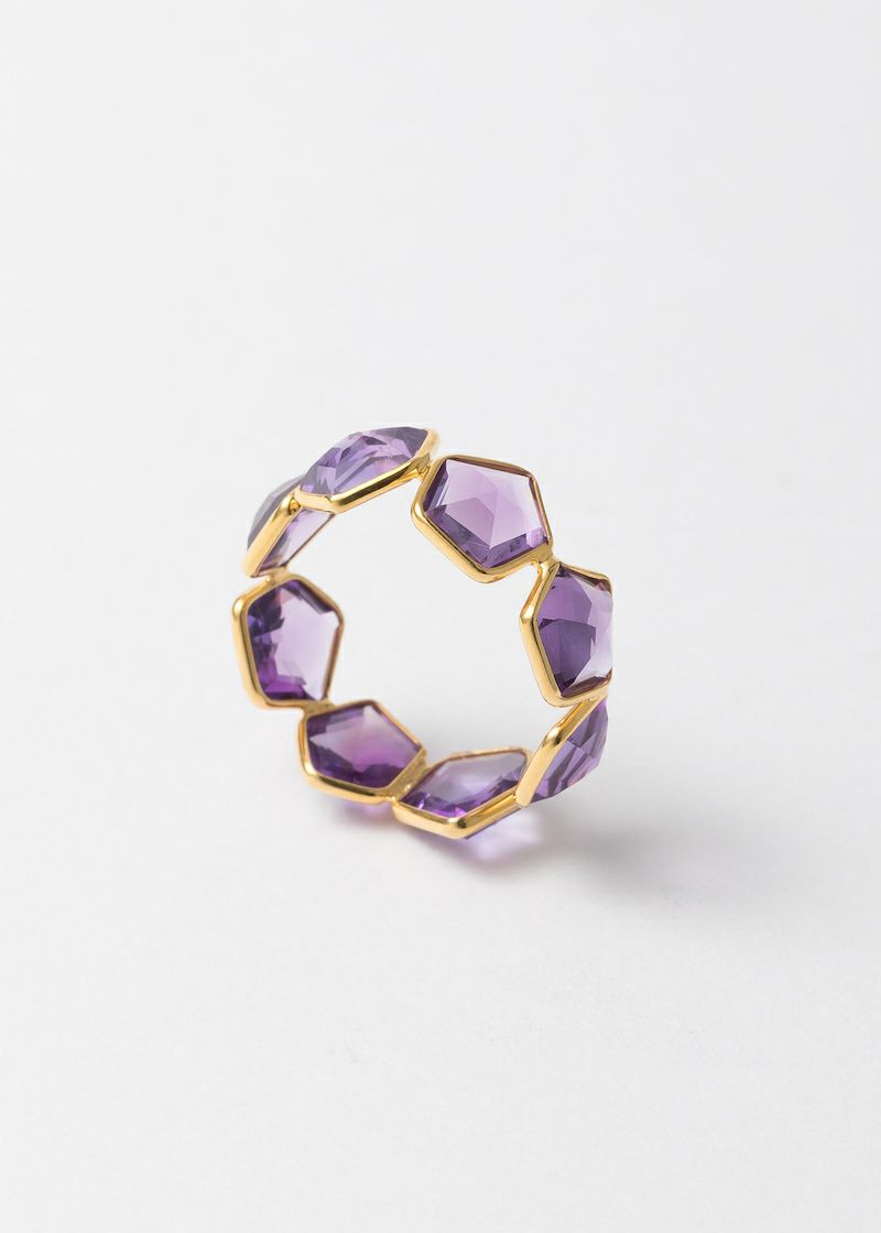 Amethyst Pentagon Eternity Ring