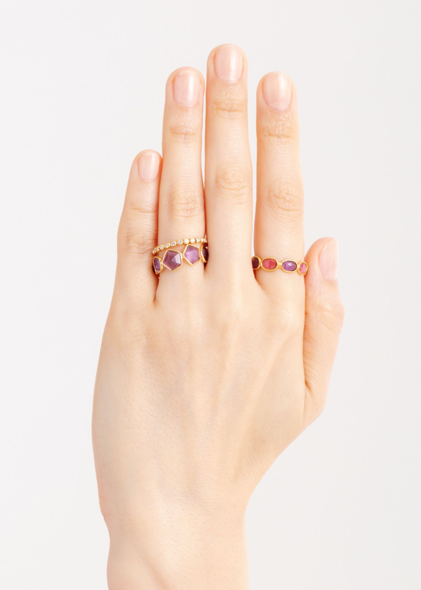 Amethyst Pentagon Eternity Ring