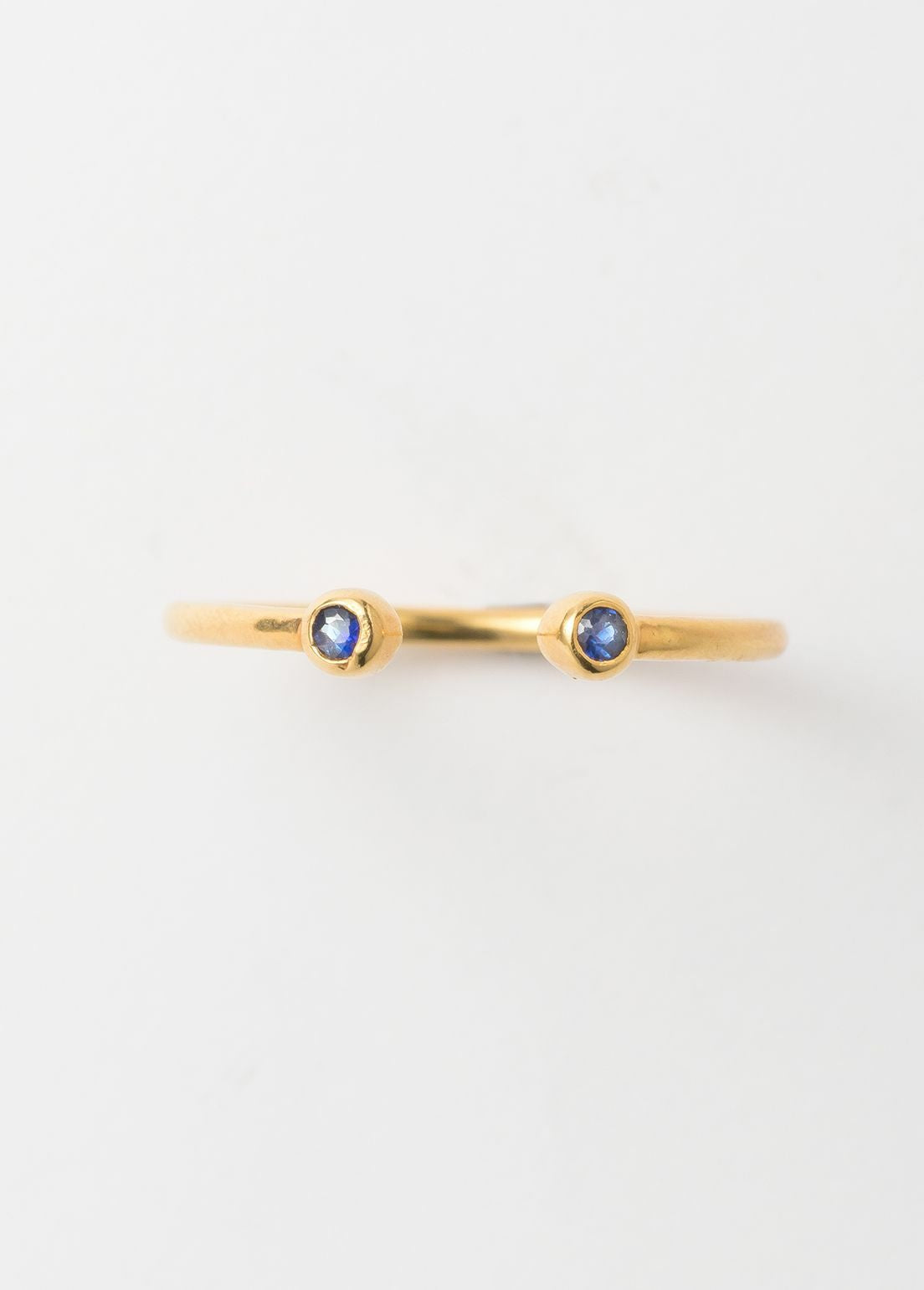Blue Sapphire Tiny Gem Stacking Open Ring