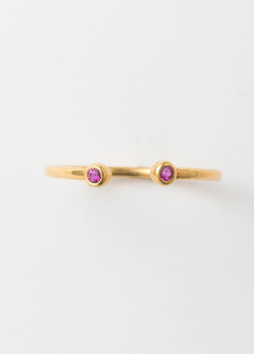 Tiny Ruby Gem Stacking Open Ring | Pasand by ne Quittez pas 