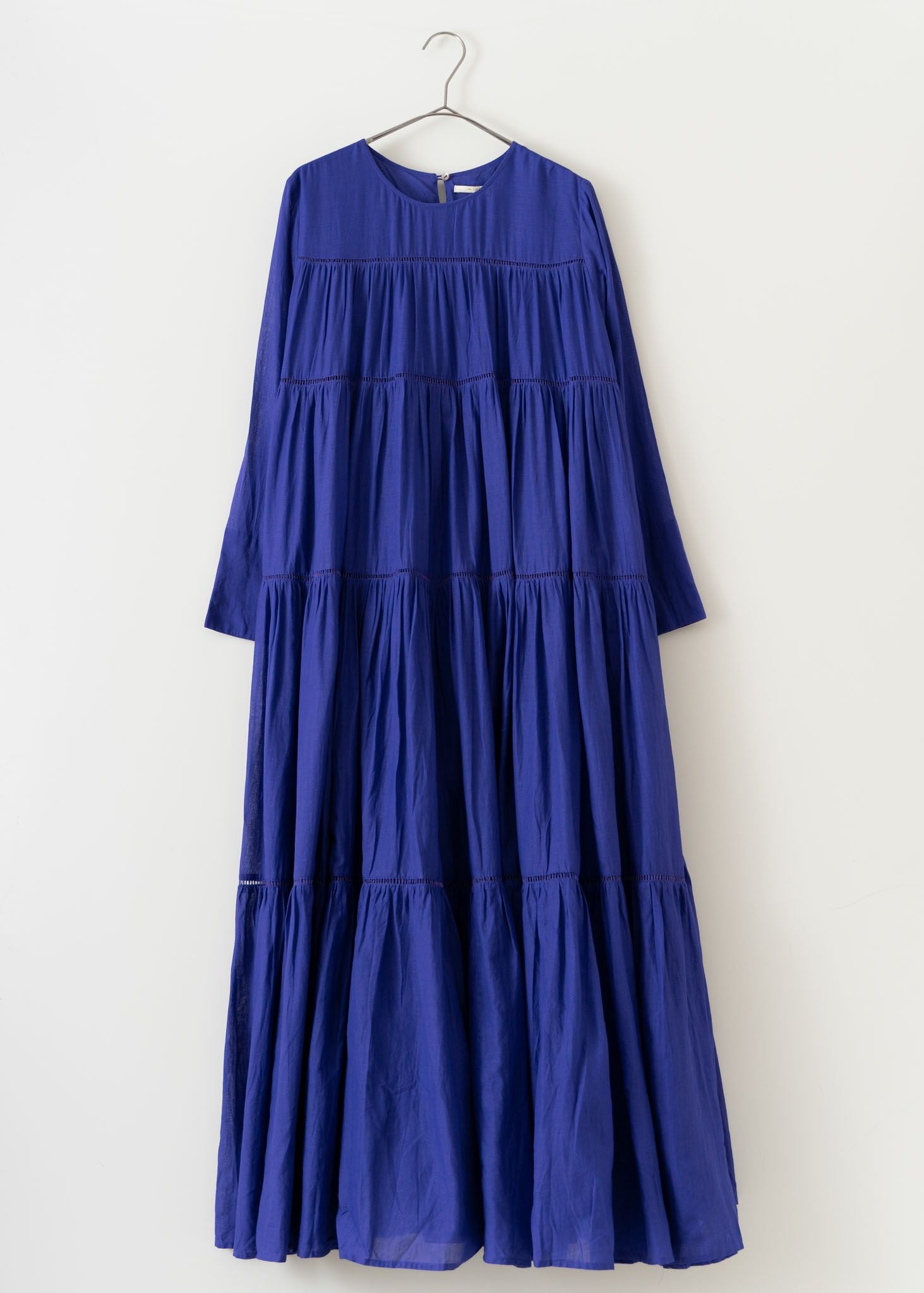 Cotton Voile Tiered Maxi Dress Royal