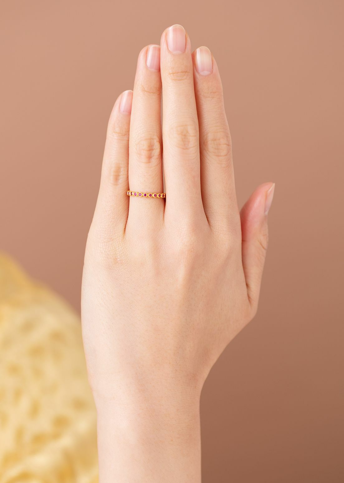 Tiny Ruby Gem Eternity Ring