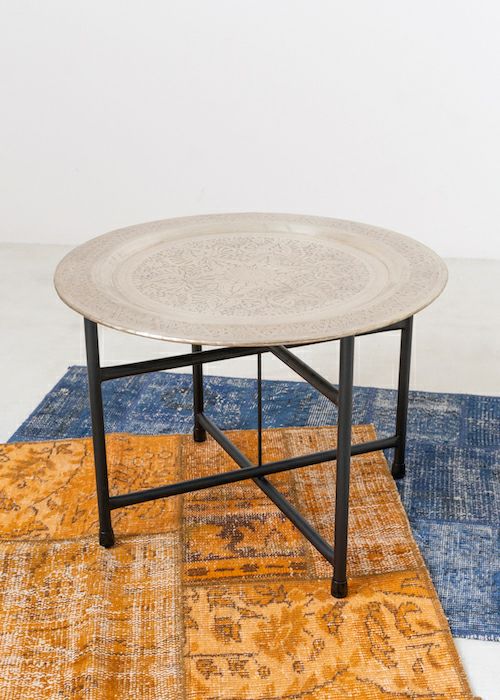 Brass Tray Moroccan Table