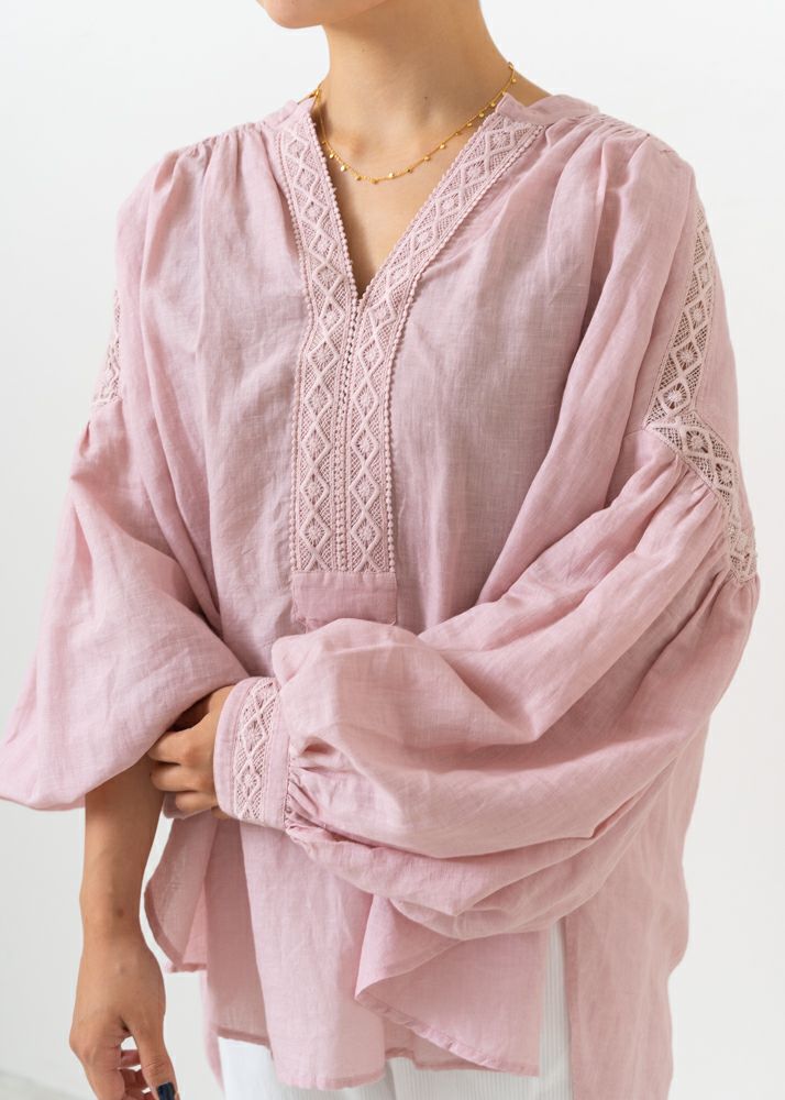 Cotton Linen Lace Blouse | Pasand by ne Quittez pas | パサンドバイ ...