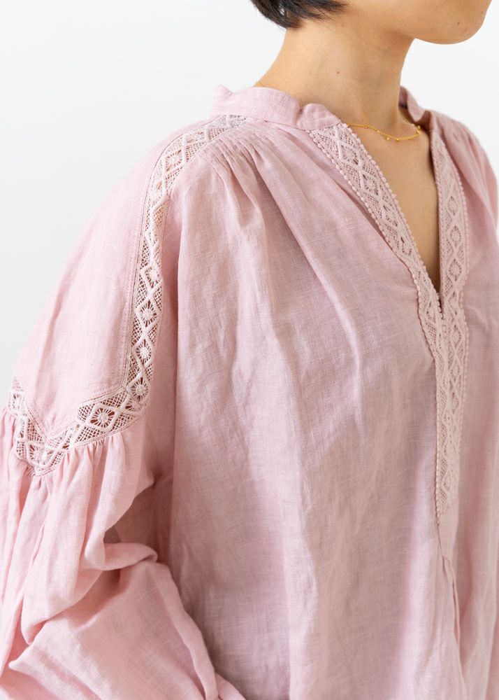 Cotton Linen Lace Blouse | Pasand by ne Quittez pas | パサンドバイ 