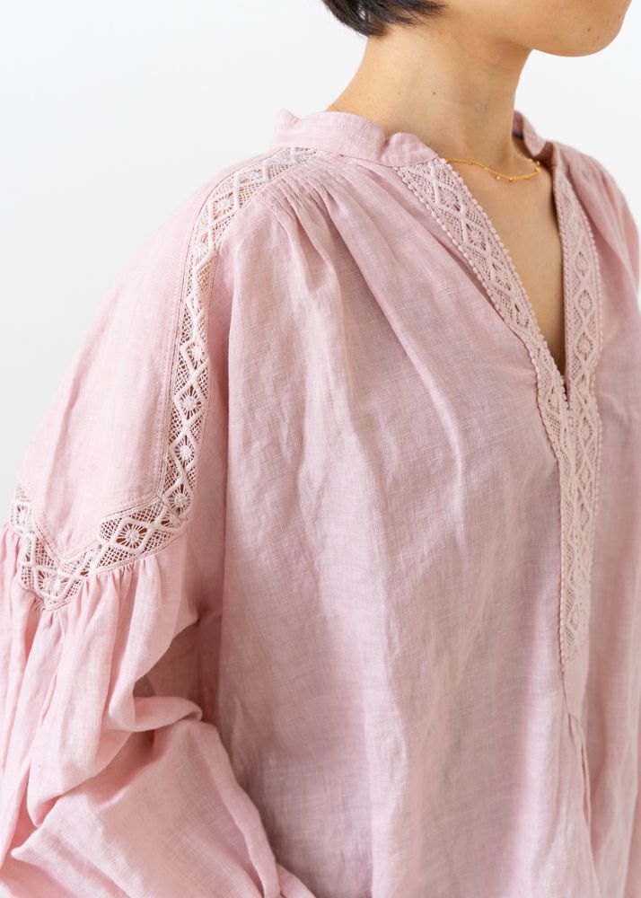 Cotton Linen Lace Blouse