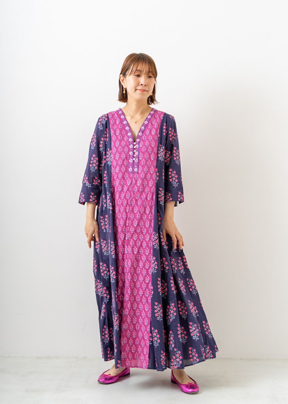 Combination Ethnic Print Panel Dress | Pasand by ne Quittez pas 