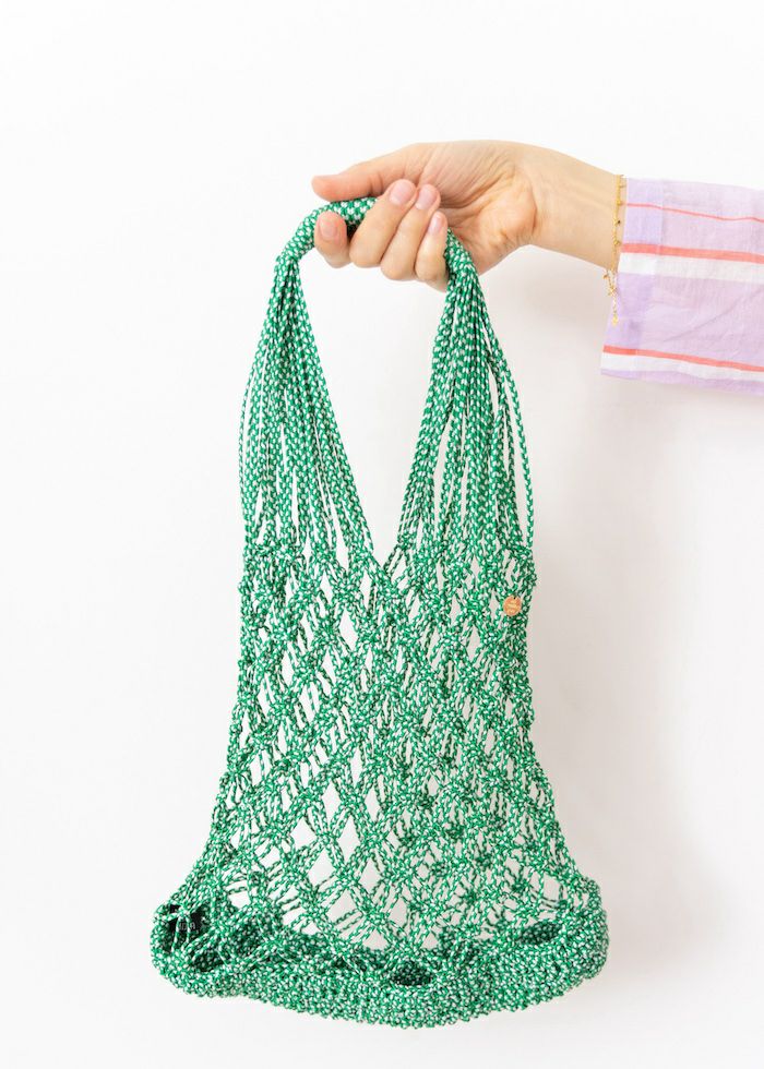 Bicolor Cord Macrame Bag