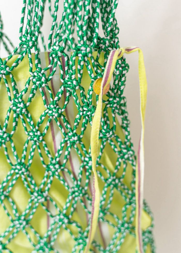 Bicolor Cord Macrame Bag