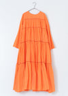 Cotton Voile Tiered Maxi Dress Orange