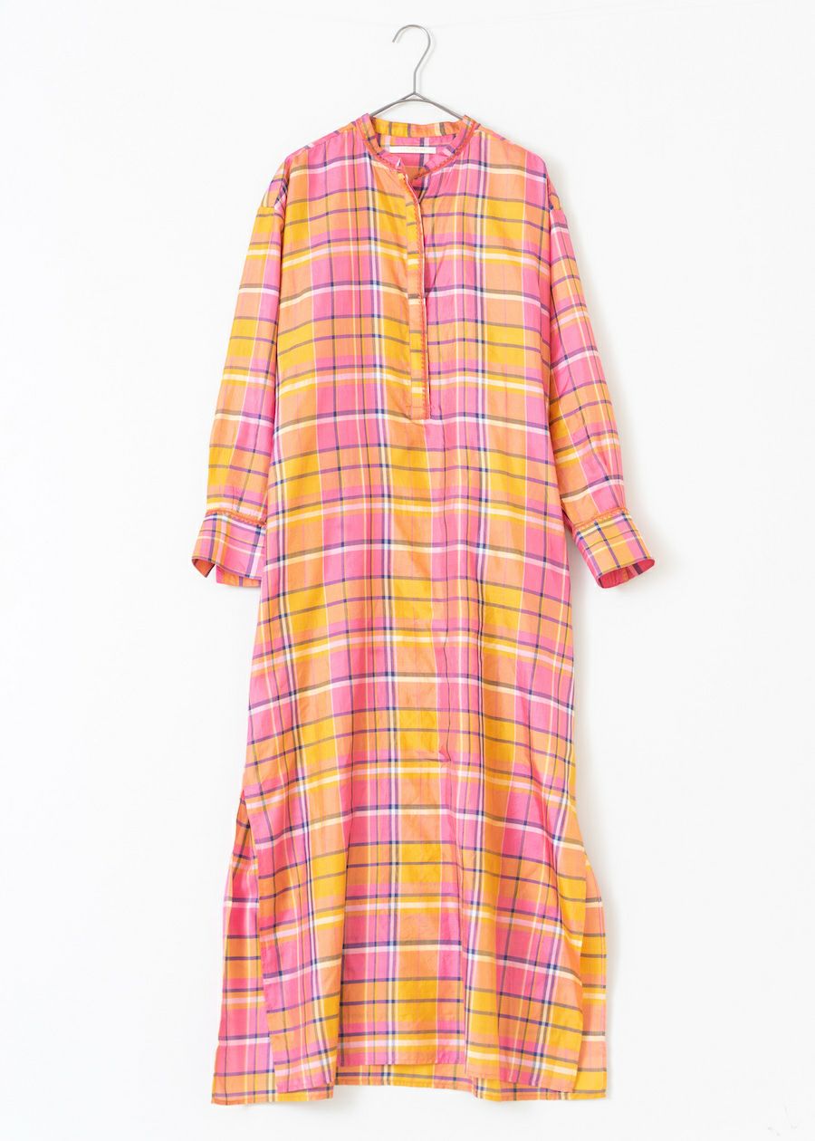 Hand Woven Silk Check Kurta Dress | Pasand by ne Quittez pas 