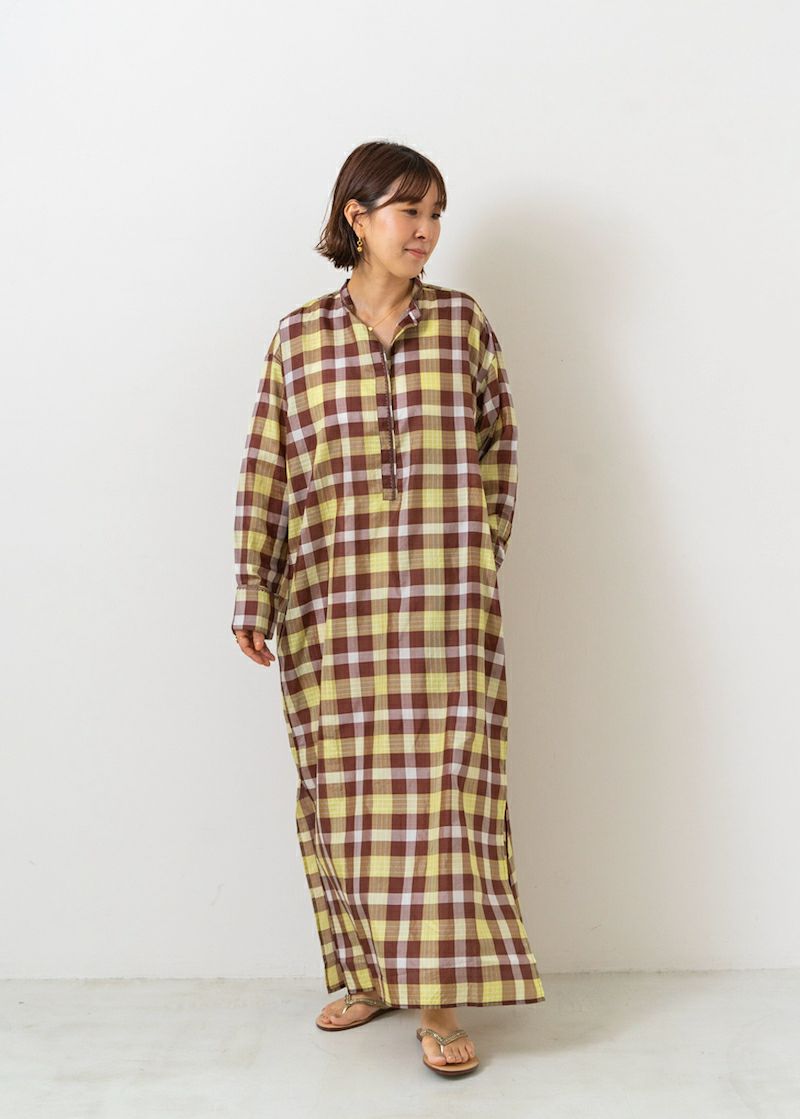 Hand Woven Silk Check Kurta Dress | Pasand by ne Quittez pas