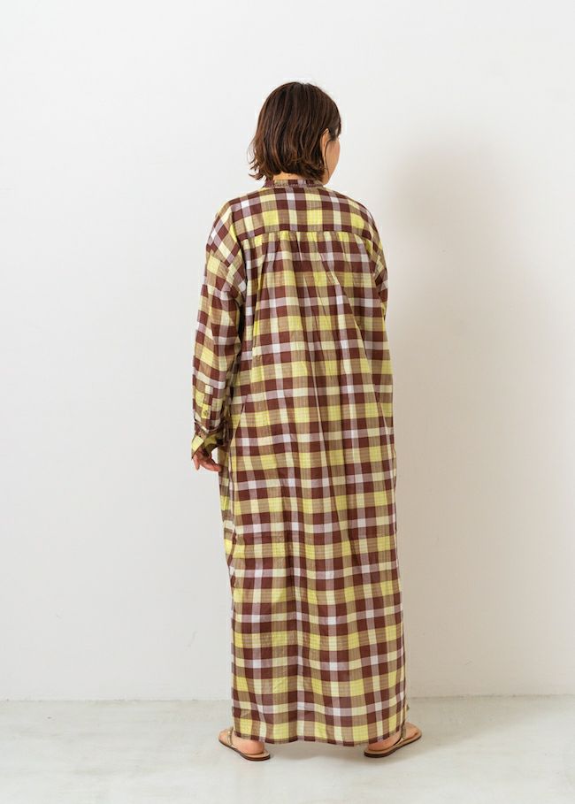 Hand Woven Silk Check Kurta Dress