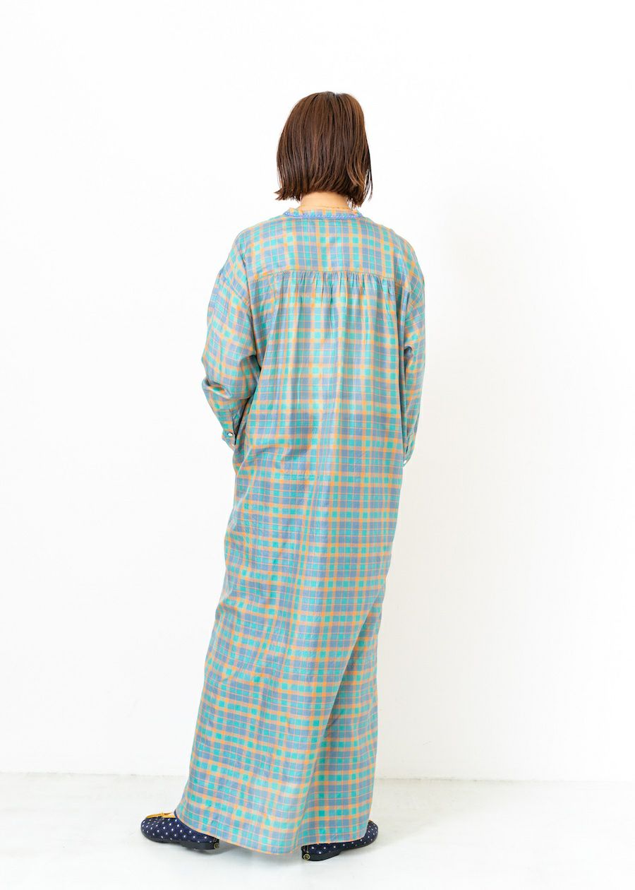 Hand Woven Silk Check Kurta Dress