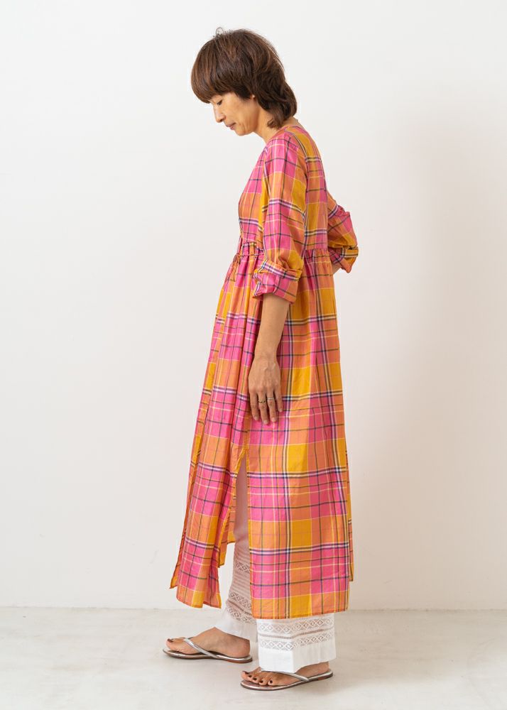 Hand Woven Silk Check Gown