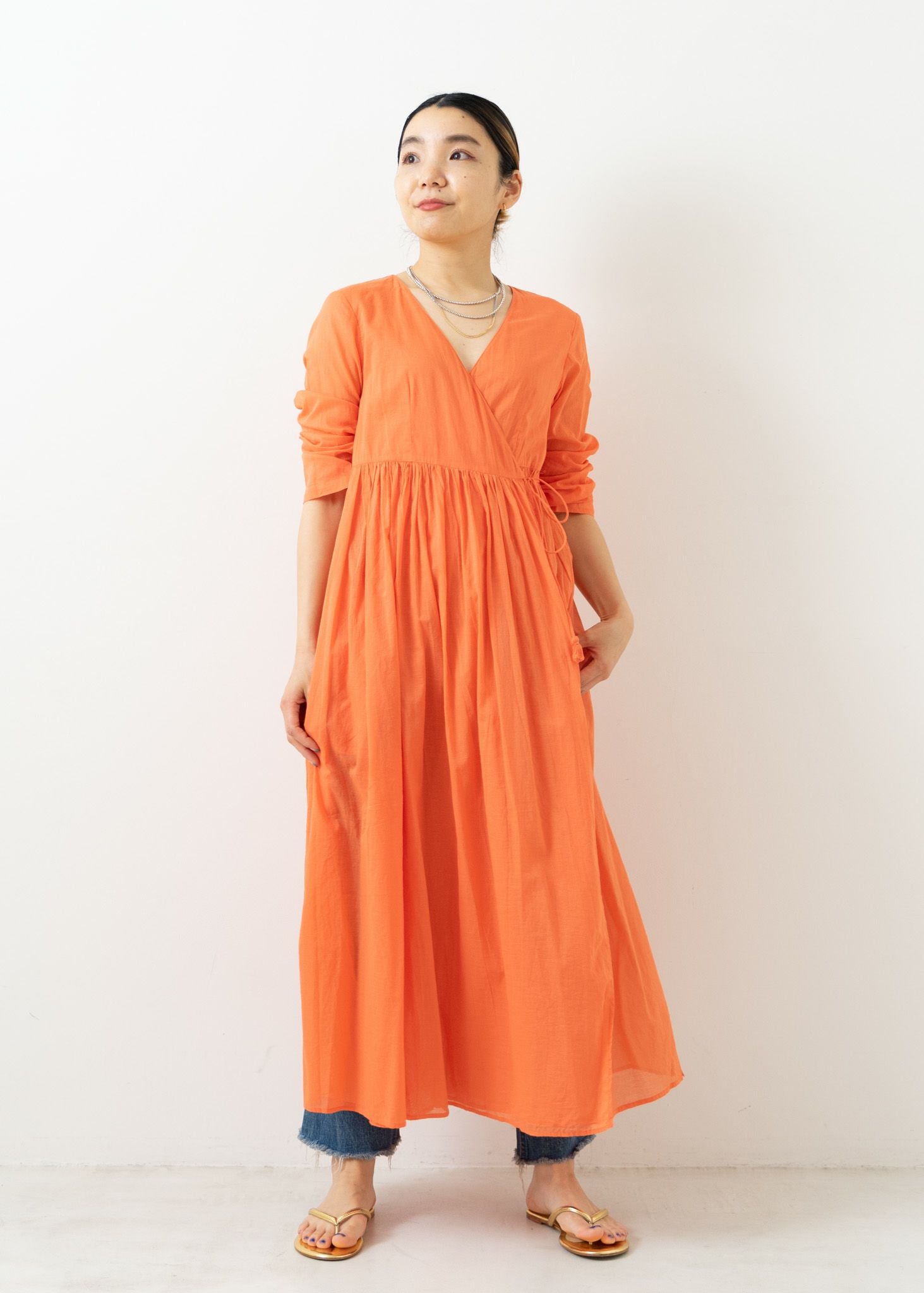 Cotton Voile Plain Crossover Gown