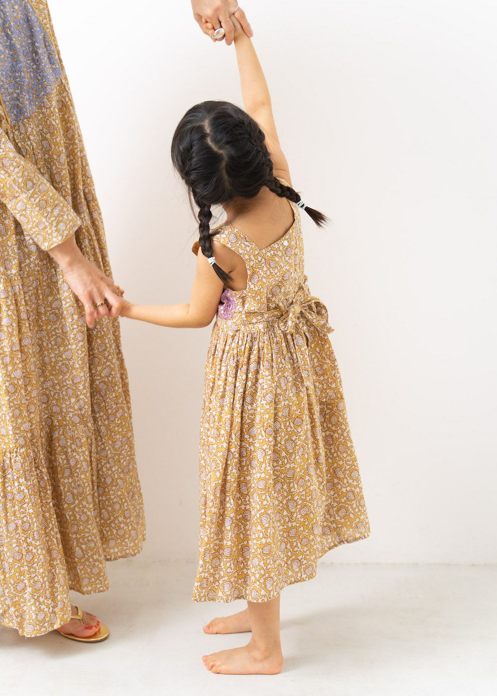 Kids Dobby Check Print Dress