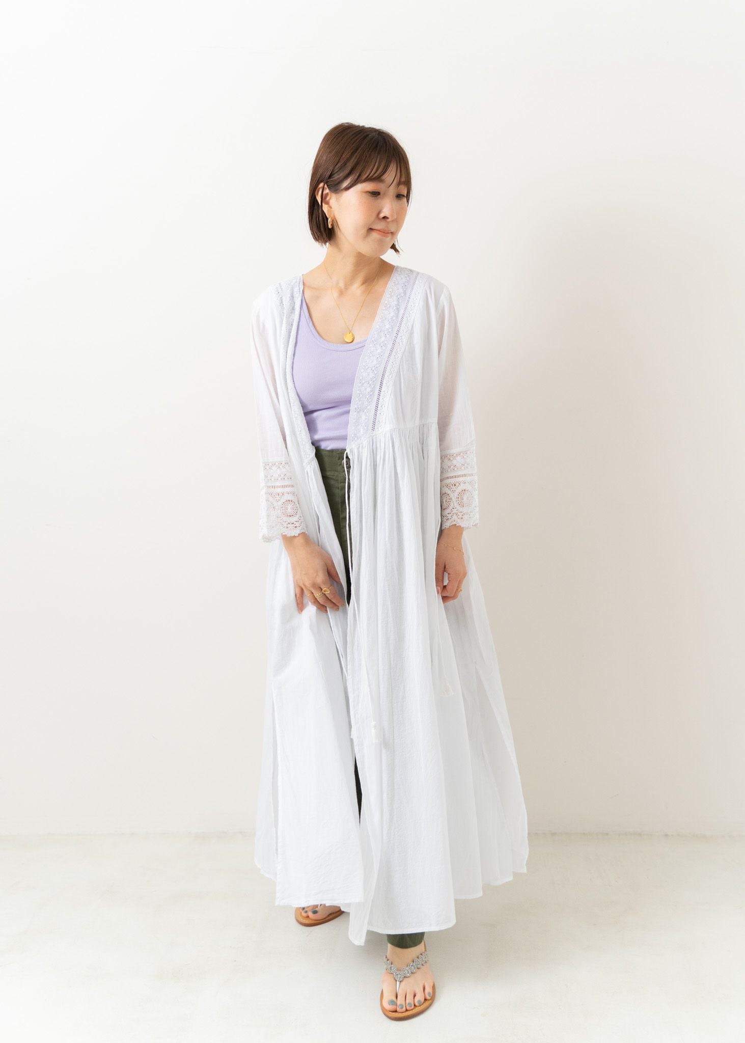 Cotton Voile Lace & Pin Tuck Gown | Pasand by ne Quittez pas 