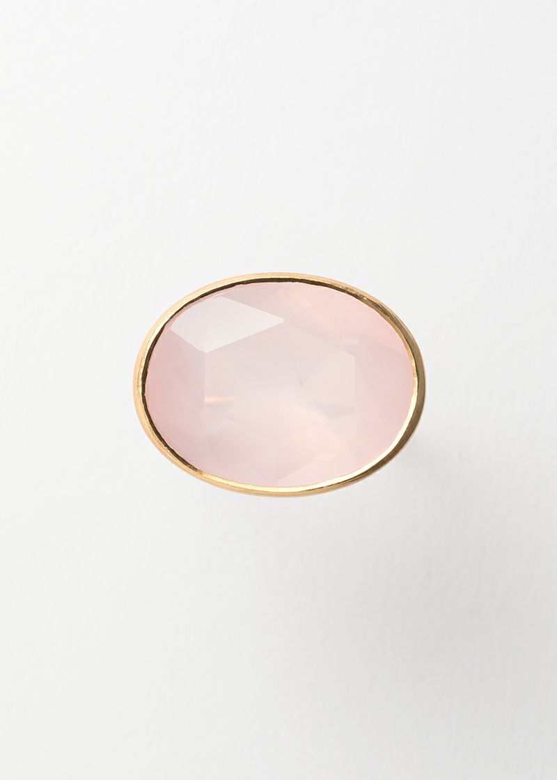 Rose Quartz Oval Bezel Ring | Pasand by ne Quittez pas | パサン 