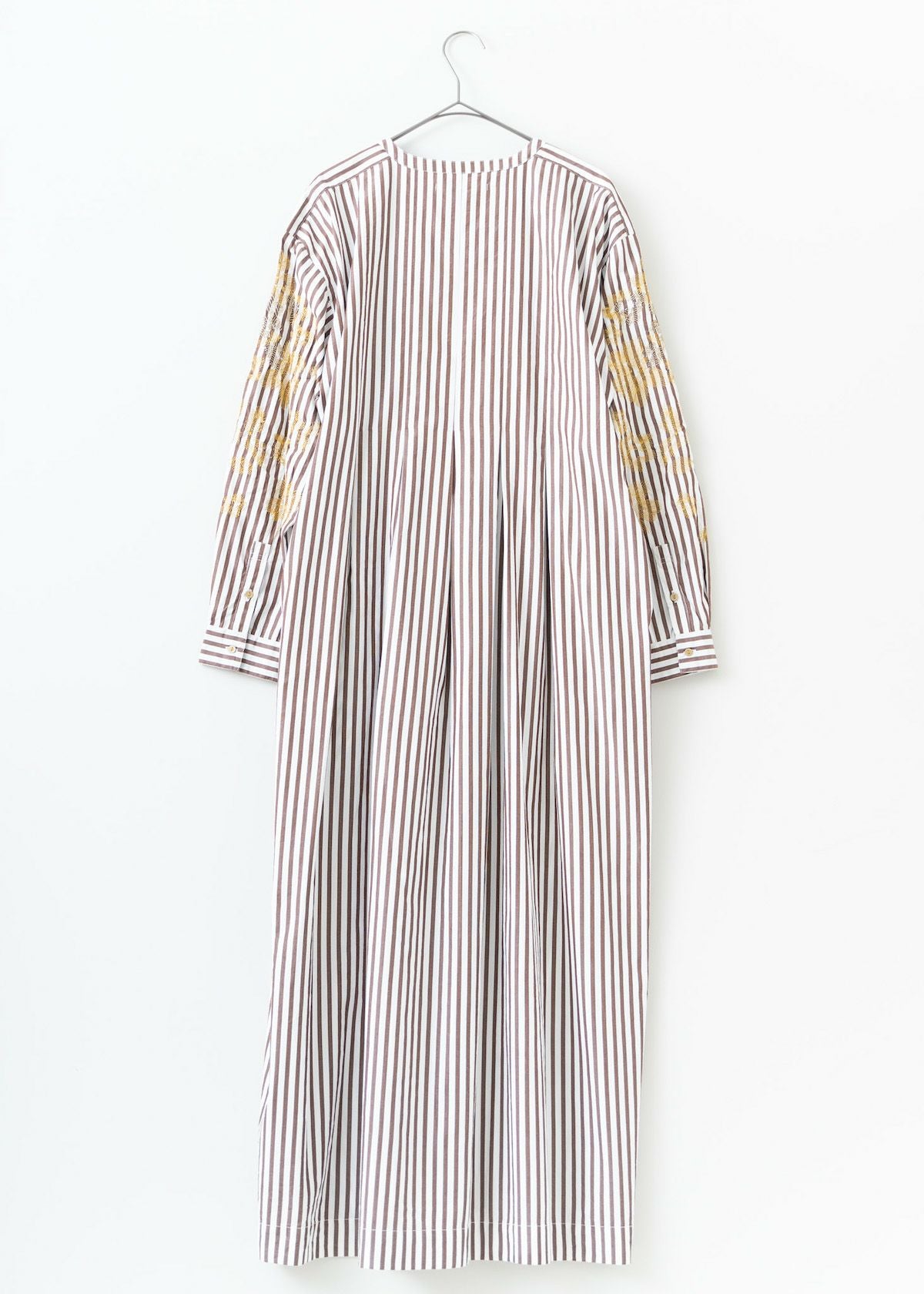 Poplin Stripe Zari Embroidery Shirts Dress