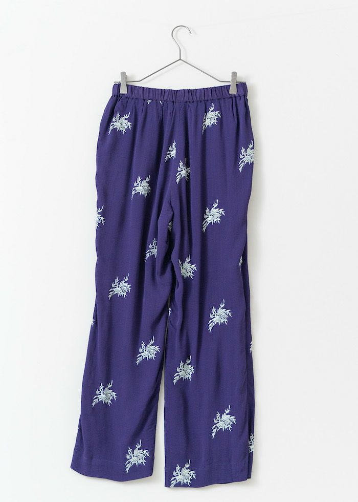 Moss Rayon Embroidery Pants