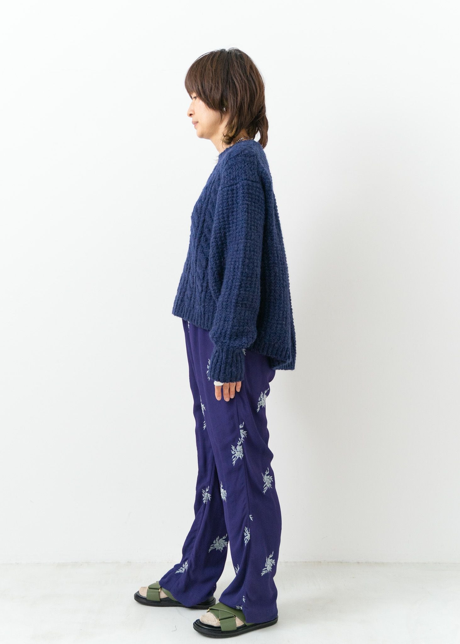 Moss Rayon Embroidery Pants