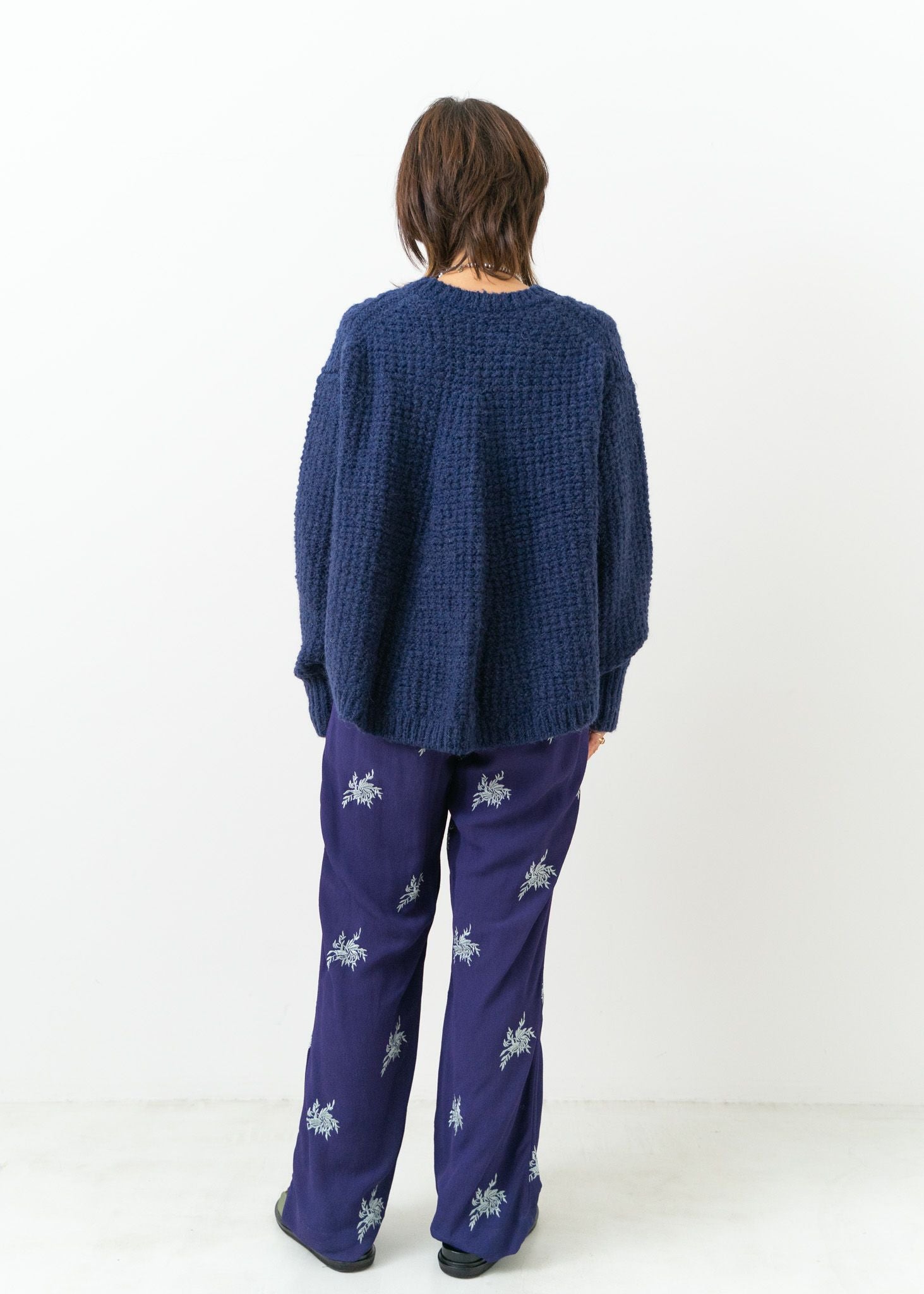 Moss Rayon Embroidery Pants