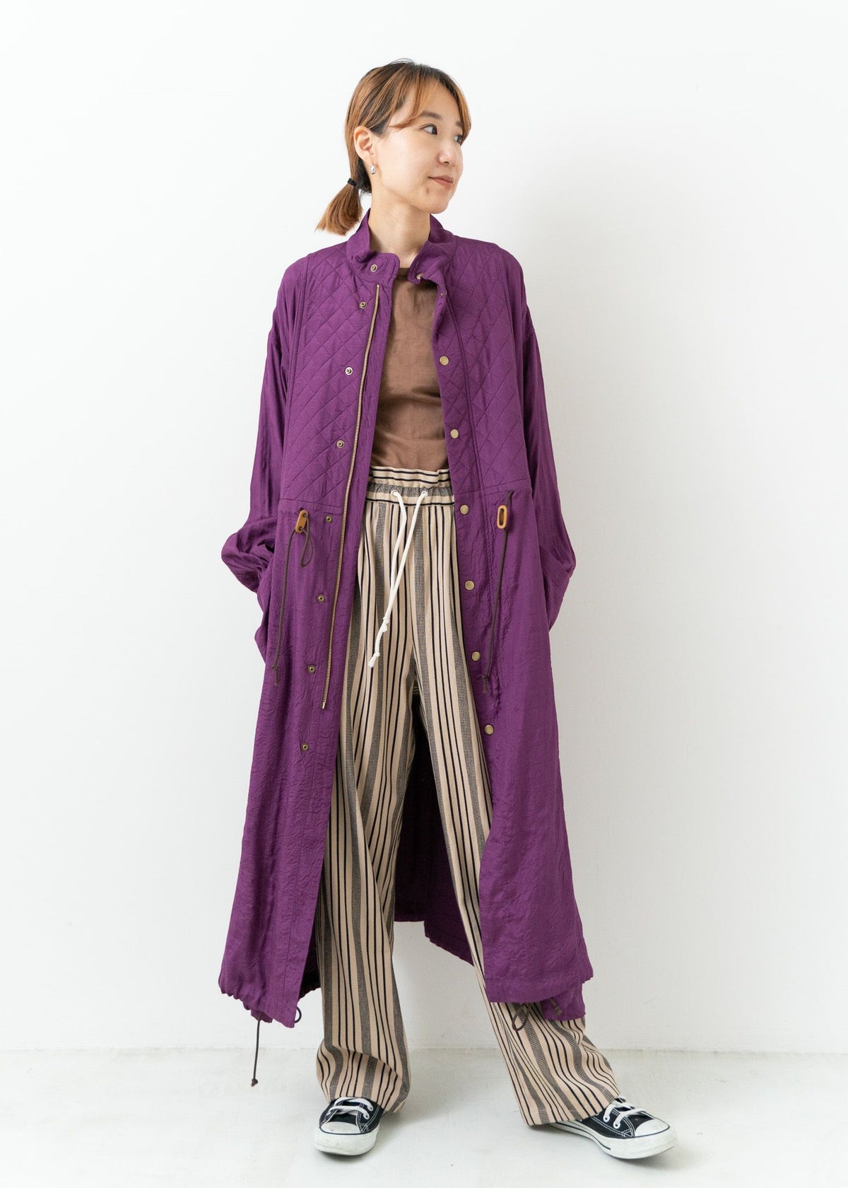 Square Stitch Long Coat