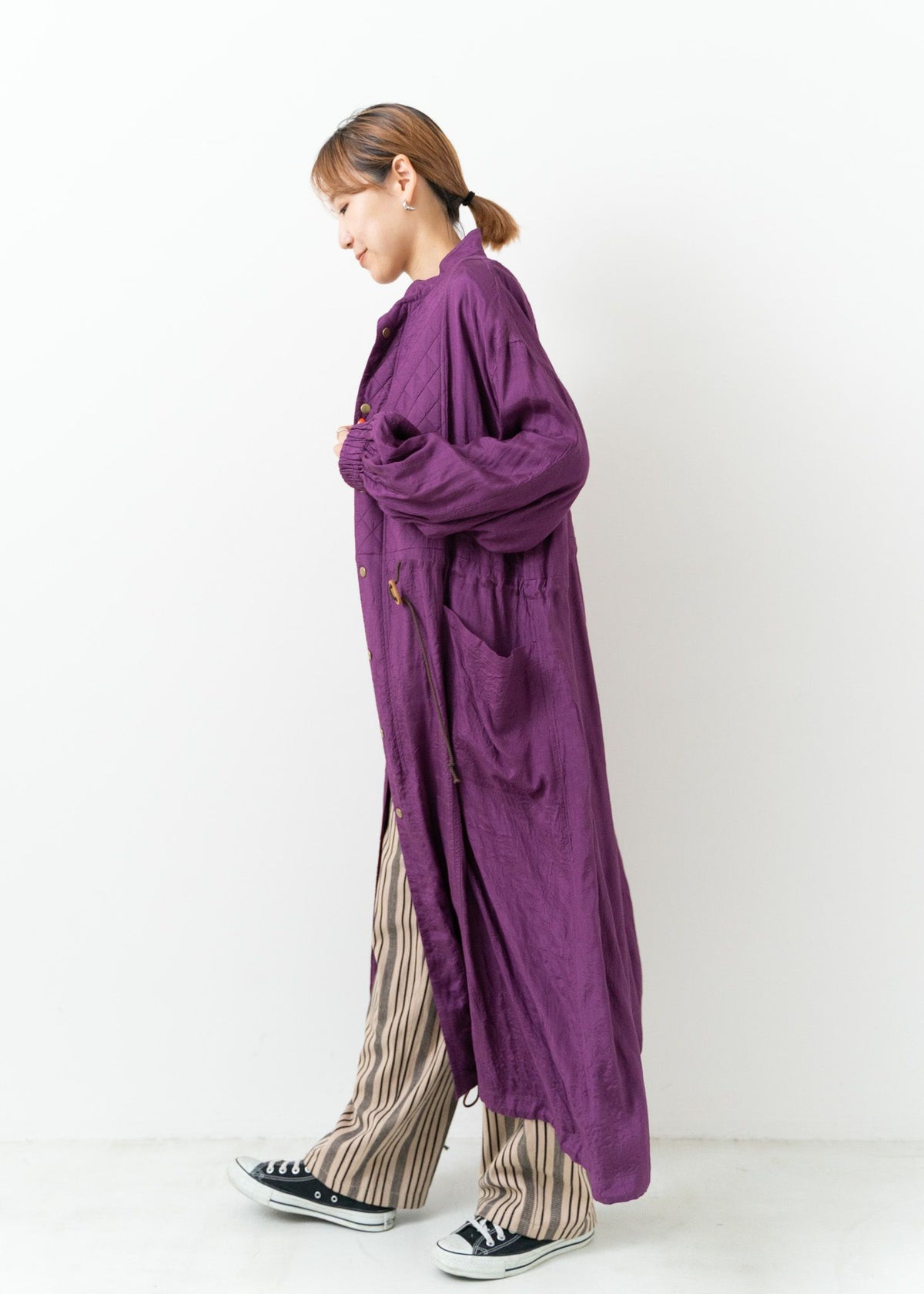 Square Stitch Long Coat