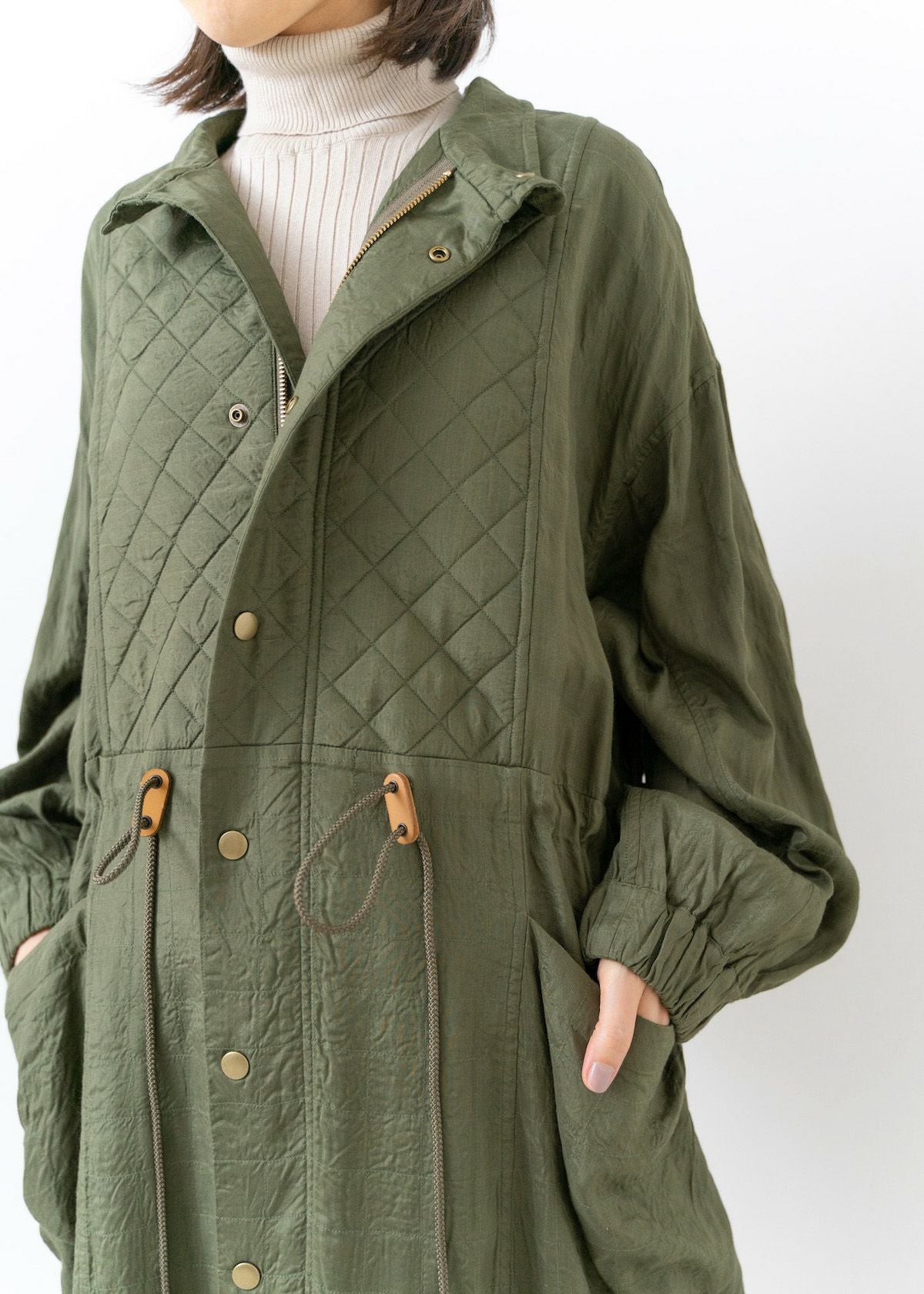 Square Stitch Long Coat