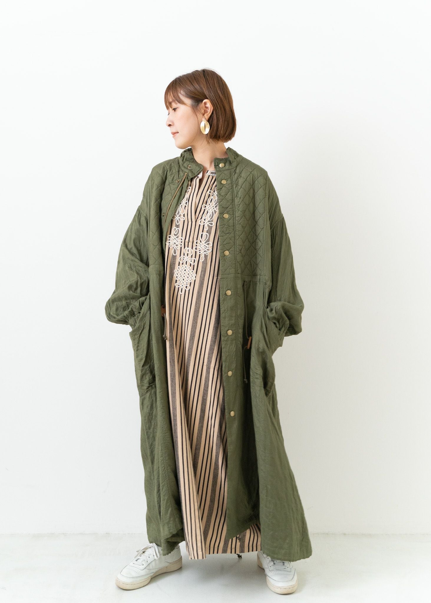 Square Stitch Long Coat | Pasand by ne Quittez pas | パサンドバイ 