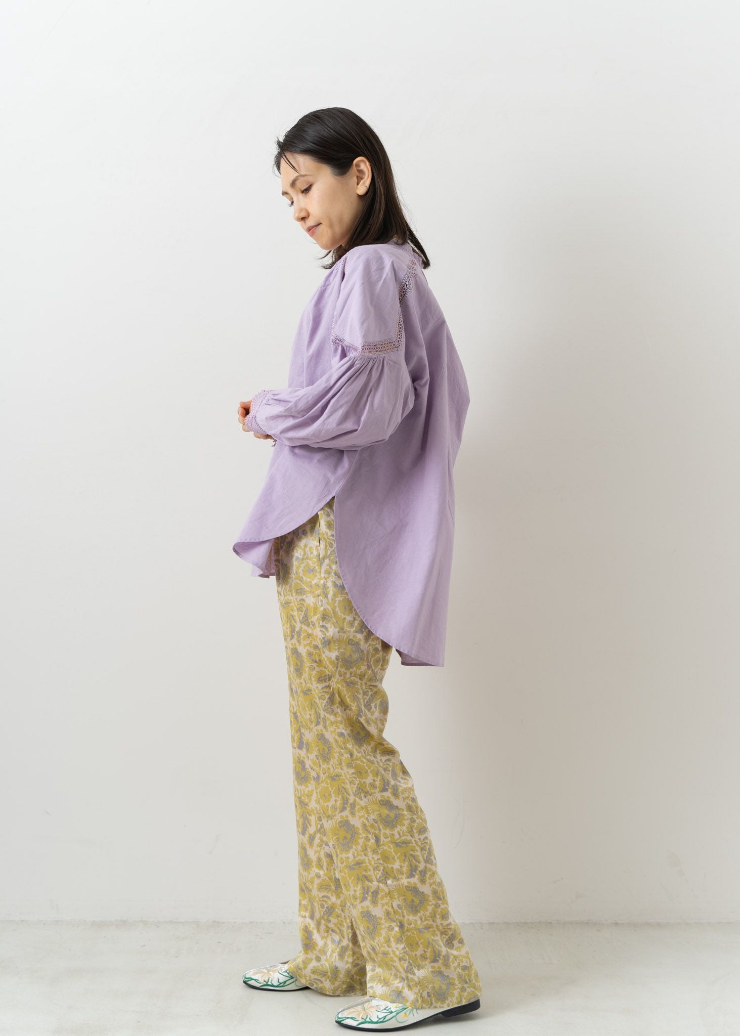 Cotton Linen Lace Blouse | Pasand by ne Quittez pas | パサンドバイ